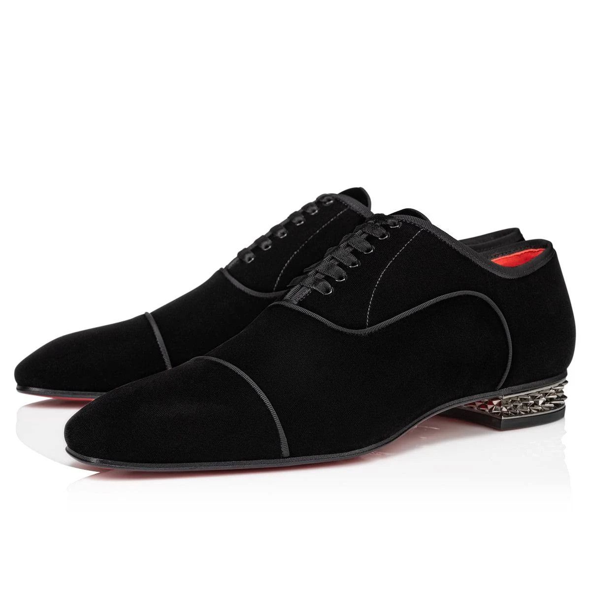 Christian Louboutin os11x1024 Greggyrocks Spike-Heel Velvet Oxfords Shoes Size US 11.5 / EU 44-45 - 3 Thumbnail