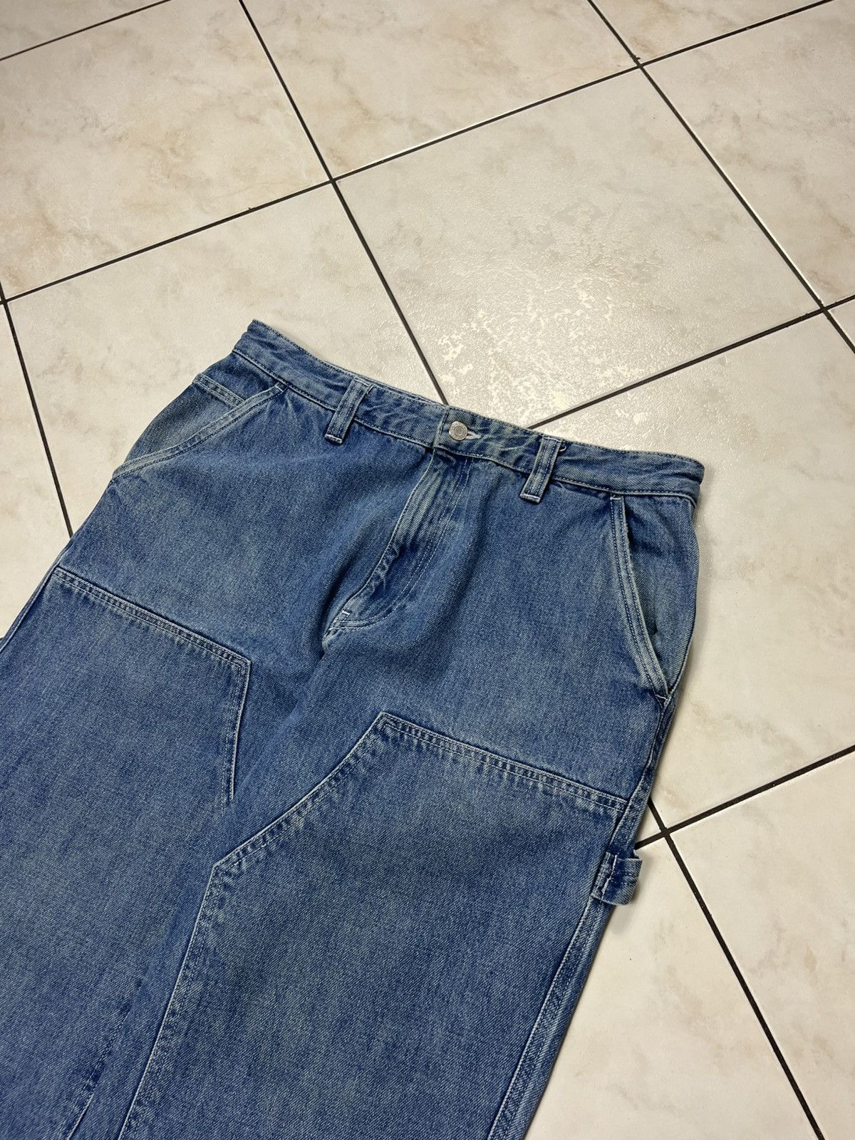 Stussy × Vintage Stussy workgear navy denim double knee baggy jeans pants 34 Size US 34 / EU 50 - 7 Thumbnail