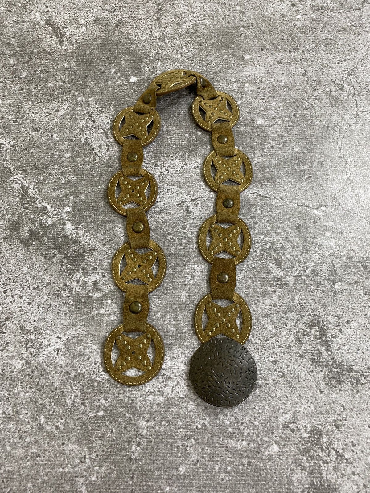 If Six Was Nine Y2K Suede stars leather belt Size ONE SIZE - 1 Thumbnail
