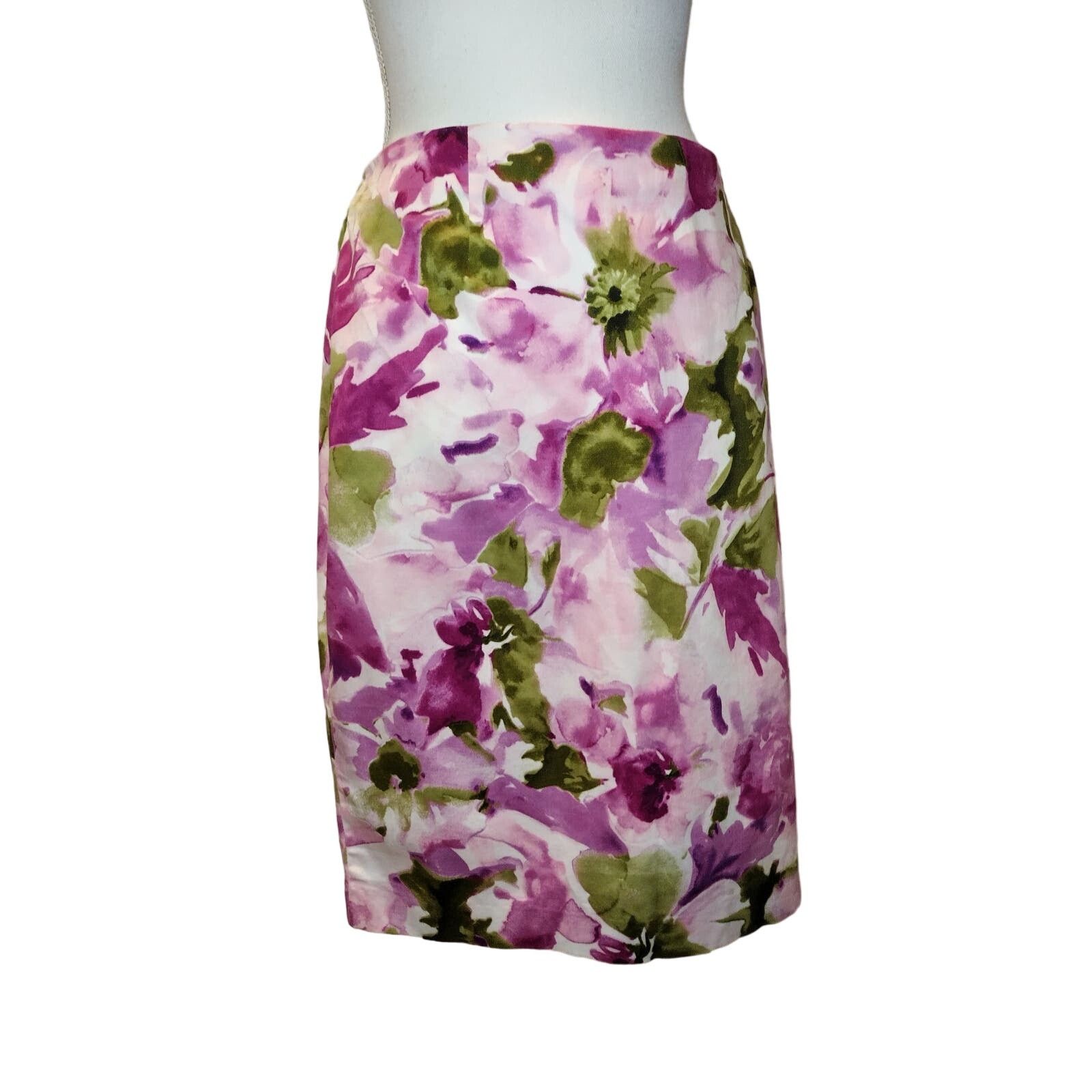 Jones New York Jones Wear Women Floral Pencil Skirt Back Zip Size 12 Size 34" / US 12 / IT 48 - 8 Thumbnail