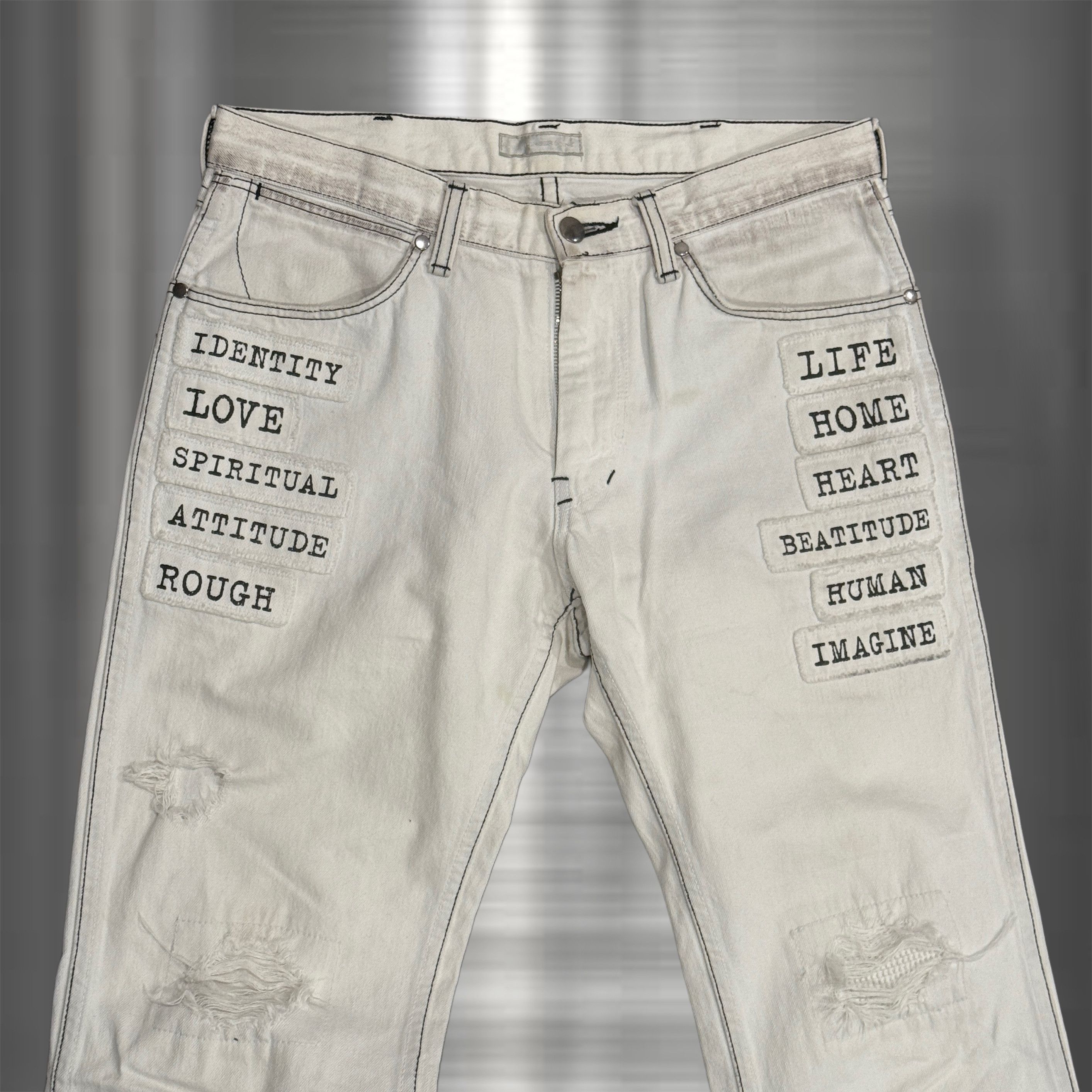Number (N)ine × Takahiromiyashita The Soloist. Number (N)ine SS02 Poem Denim Patch "Modern Age" Size US 30 / EU 46 - 3 Thumbnail