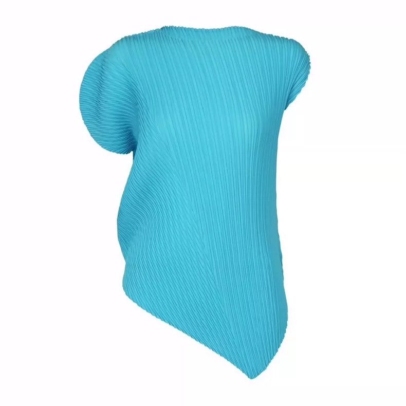 Issey Miyake Issey Miyake size:2 Blue pleated irregular-shaped top Size S / US 4 / IT 40 - 2 Thumbnail