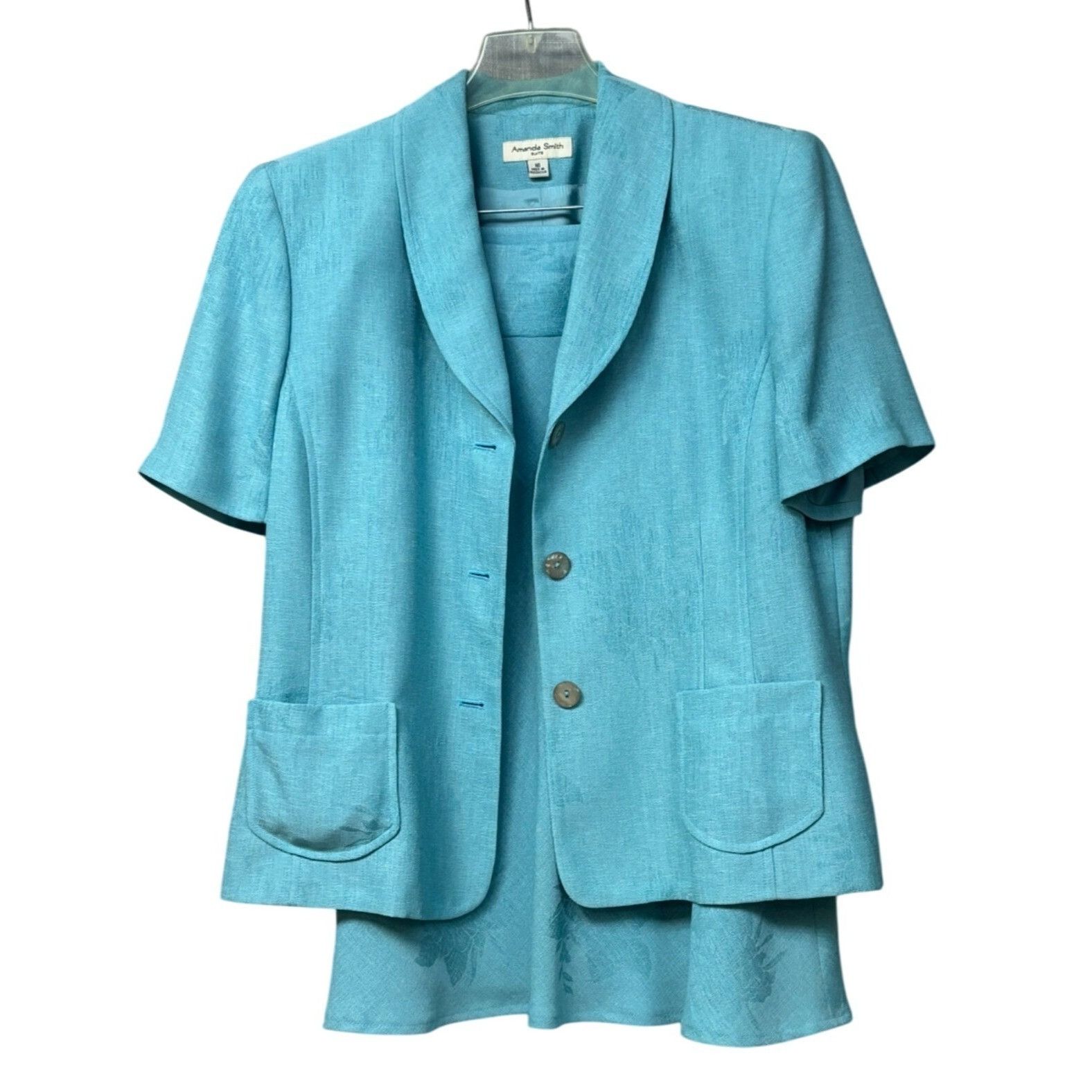 Vintage Amanda Smith Women’s Vintage 2-Piece Turquoise Skirt Suit Si Size XXL / US 16-18 / IT 52-54 - 16 Thumbnail