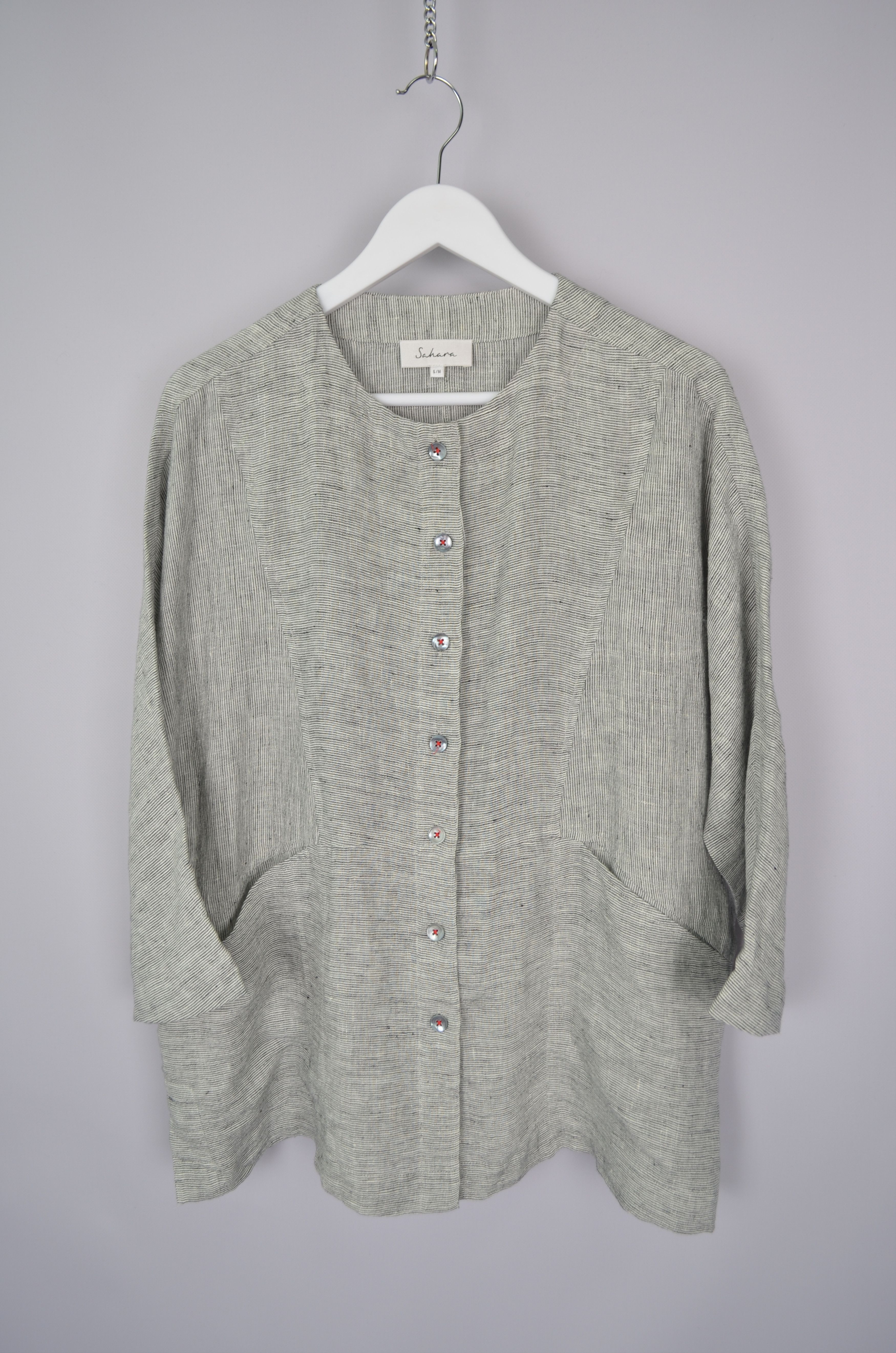 Designer × Sahara Club Sahara Striped Striped Tunic Shirt Linen Size S-M Oversize Size S / US 4 / IT 40 - 9 Thumbnail