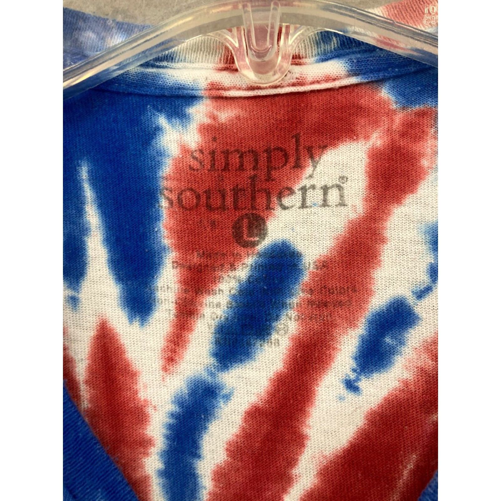 Vintage Simply Southern Tshirt Womens Large Tie Dye USA Star Lips Size L / US 10 / IT 46 - 5 Thumbnail