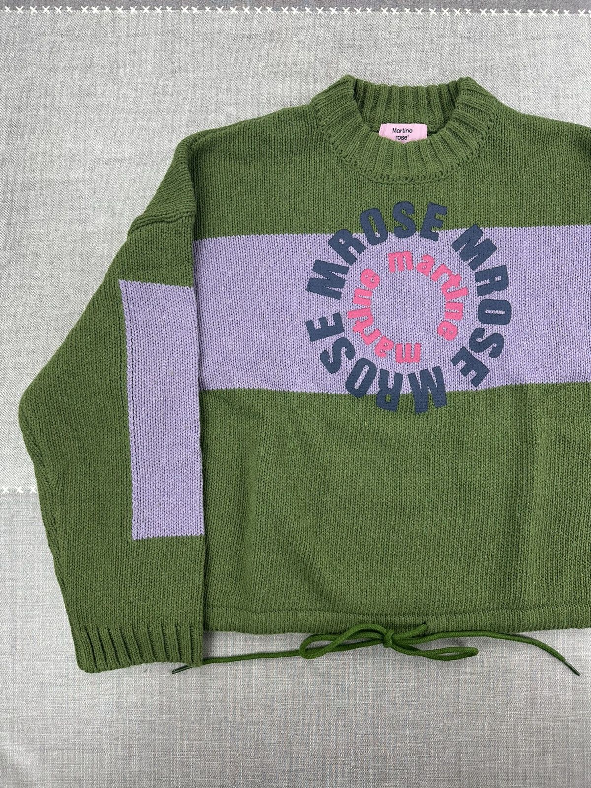 Martine Rose Martine Rose Green Wool Knit Logo Sweater XS Graphic Logo Size US XS / EU 42 / 0 - 3 Thumbnail