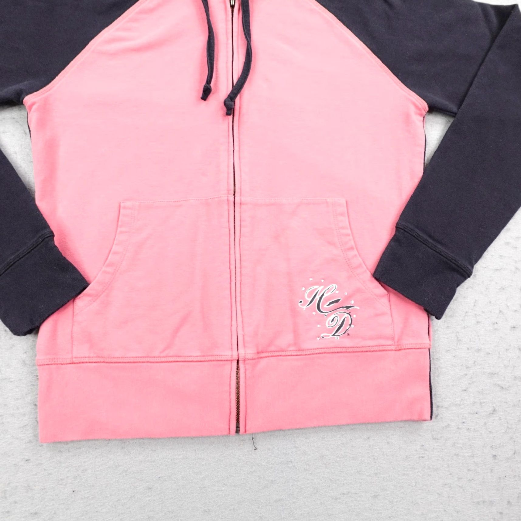 Harley Davidson Harley-Davidson Hoodie Womens Small Pink Black Rhinestone Motorcycles Sweatshirt Size S / US 4 / IT 40 - 4 Thumbnail