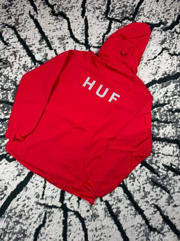 Huf Huf red windbreaker jacket with silver logo L Size US L / EU 52-54 / 3 - 3 Thumbnail