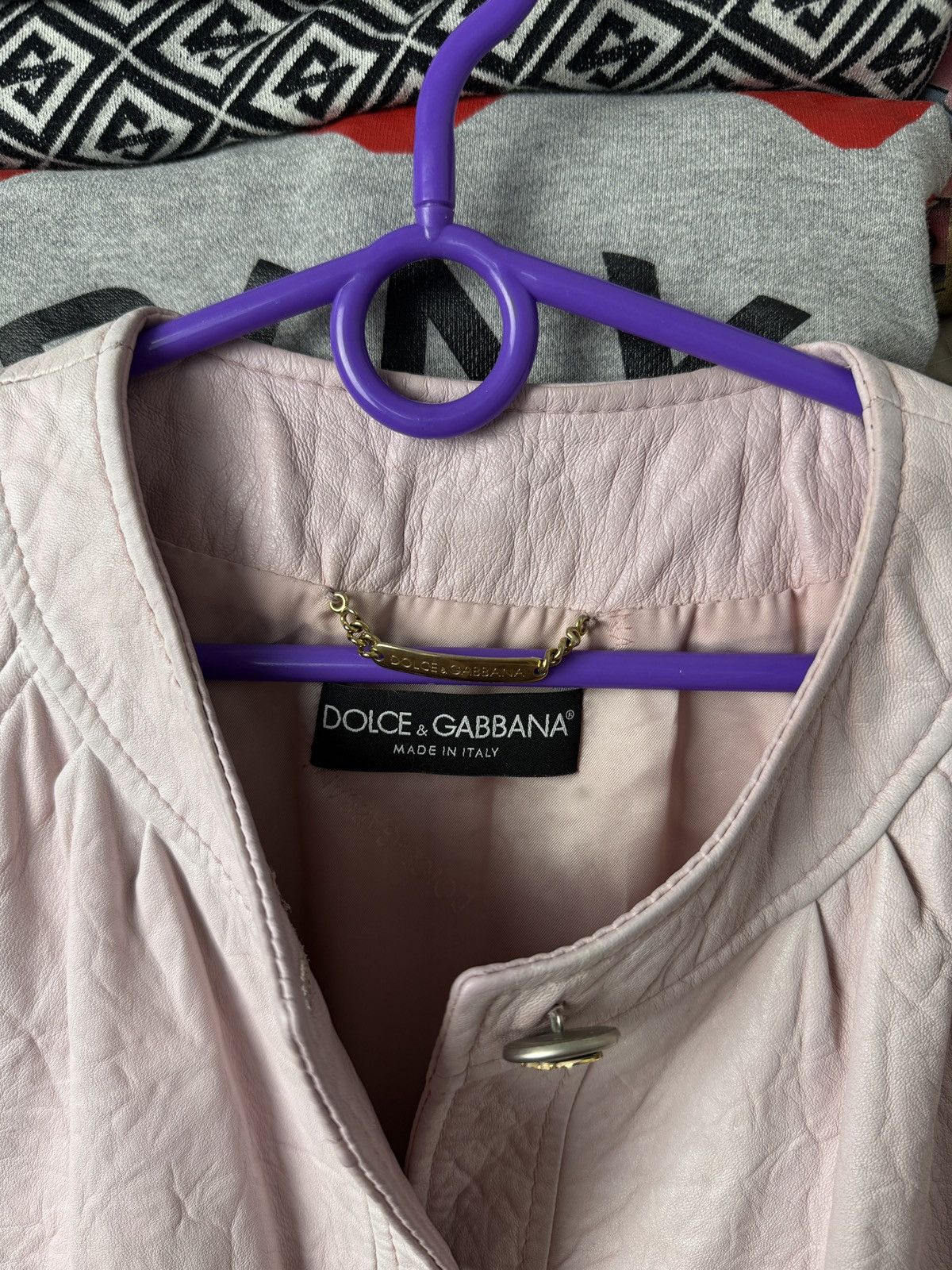 Dolce & Gabbana Dolce & Gabbana Leather Pink Opium Jacket Size S / US 4 / IT 40 - 8 Thumbnail