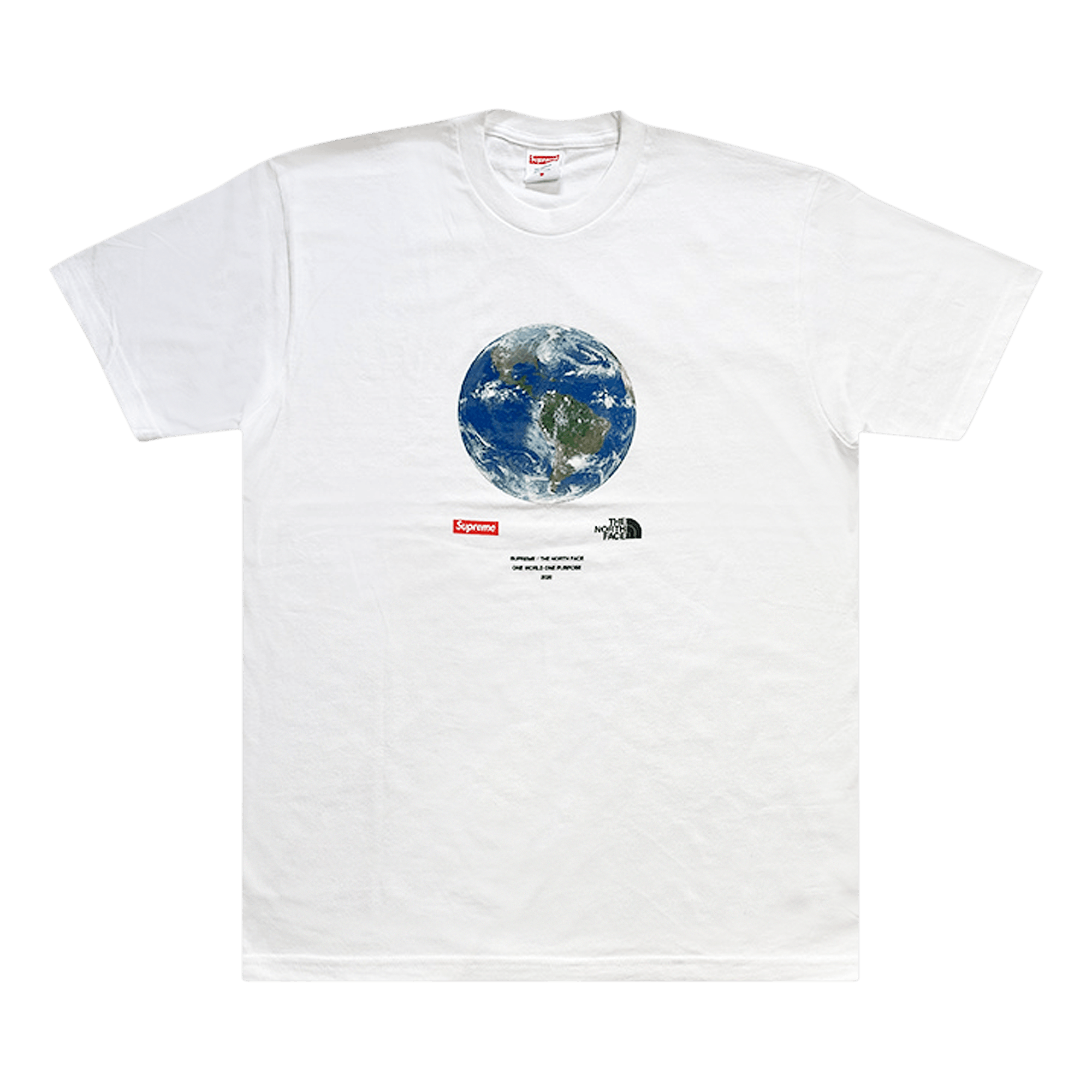 image of Supreme X The North Face One World Tee White, Men's (Size Medium)