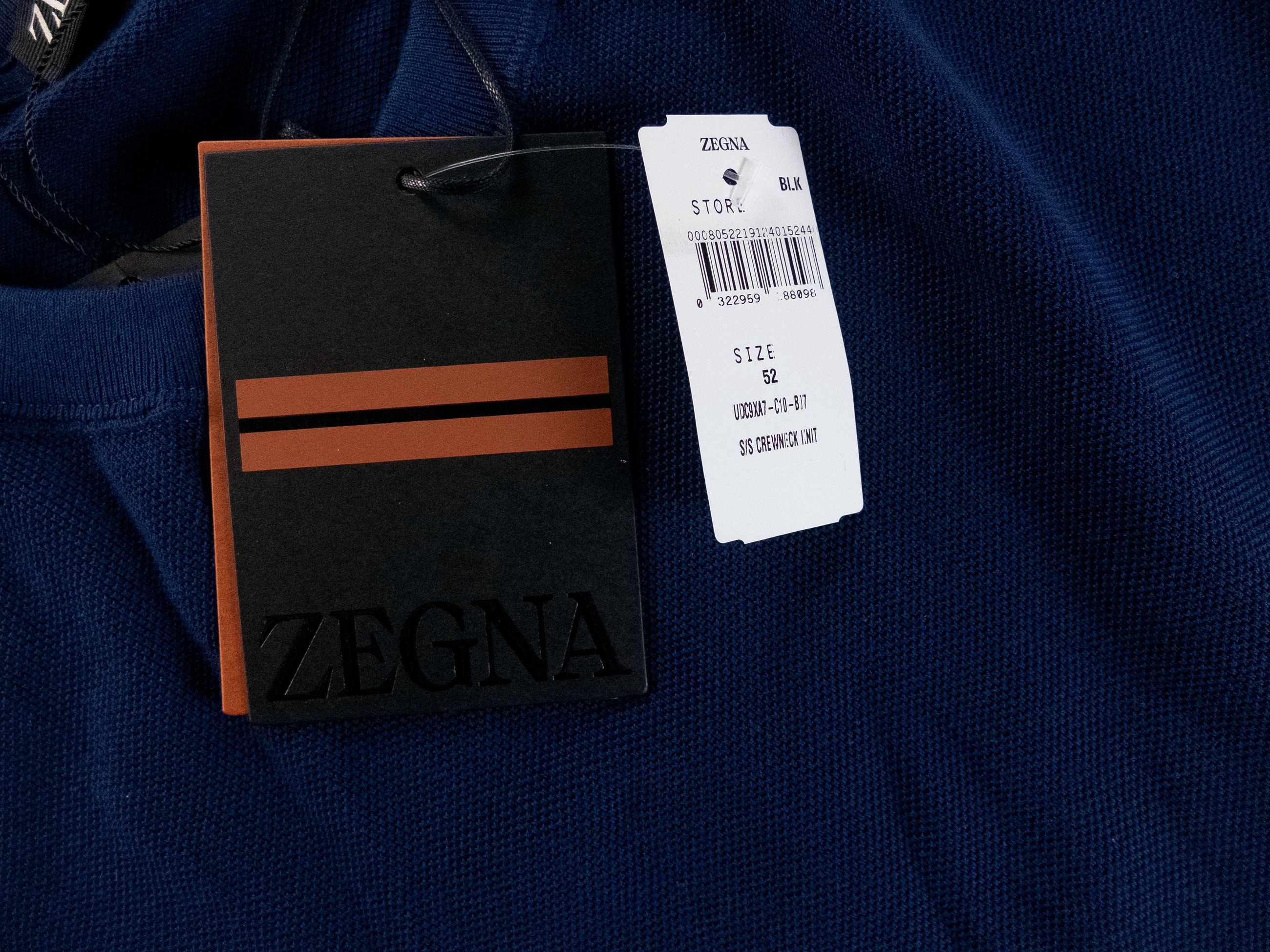 Ermenegildo Zegna ZEGNA blue knit classic cotton t-shirt Size 52 IT / Large Size US L / EU 52-54 / 3 - 8 Thumbnail