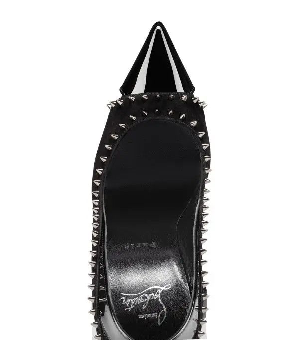 Christian Louboutin o1s1wg110125 Duvette Spikes Pumps in Black Size US 7 / IT 37 - 4 Thumbnail