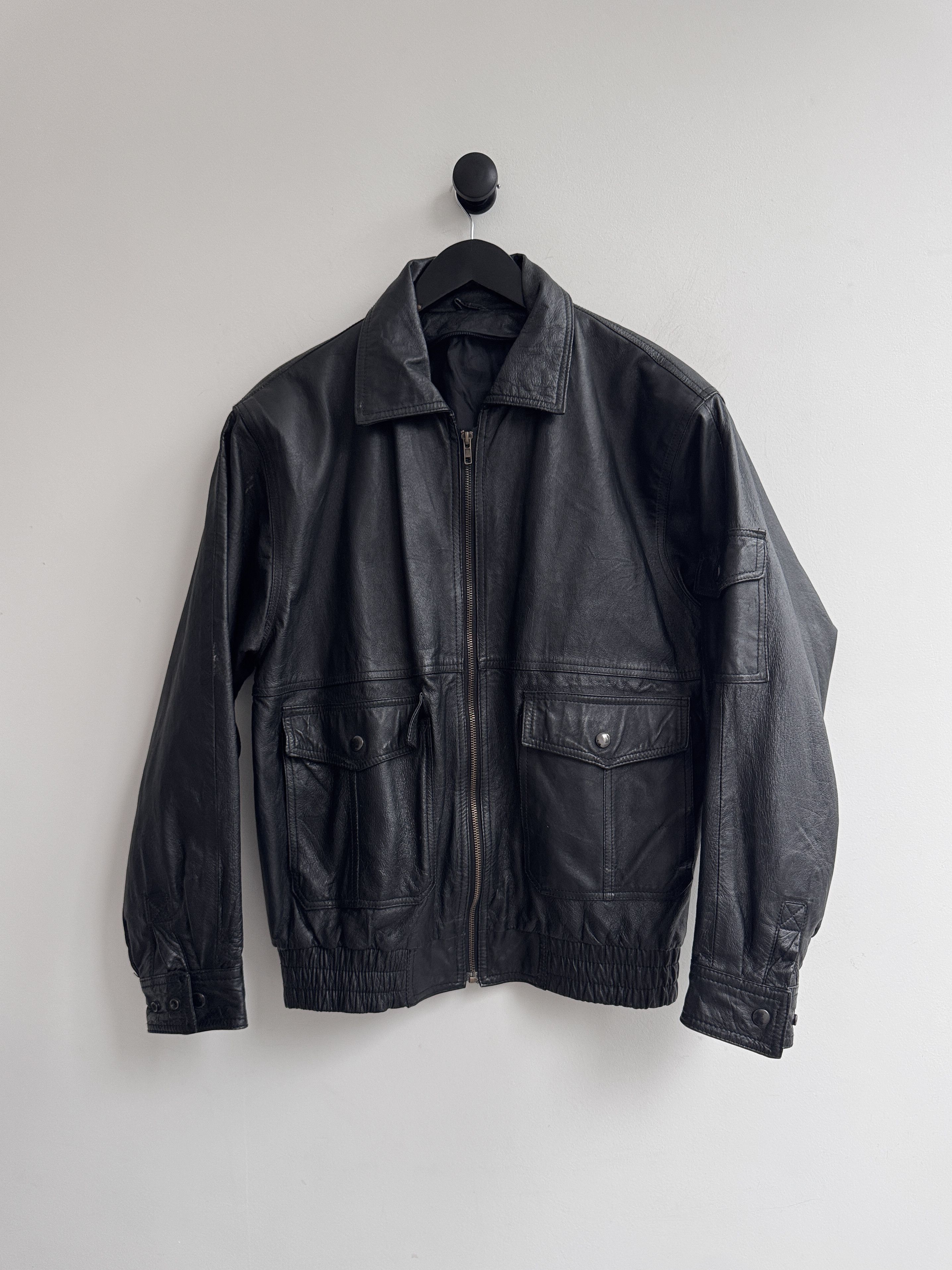 Genuine Leather Vintage Top-Grain A-2 Black Leather Jacket Size US M / EU 48-50 / 2 - 1 Thumbnail