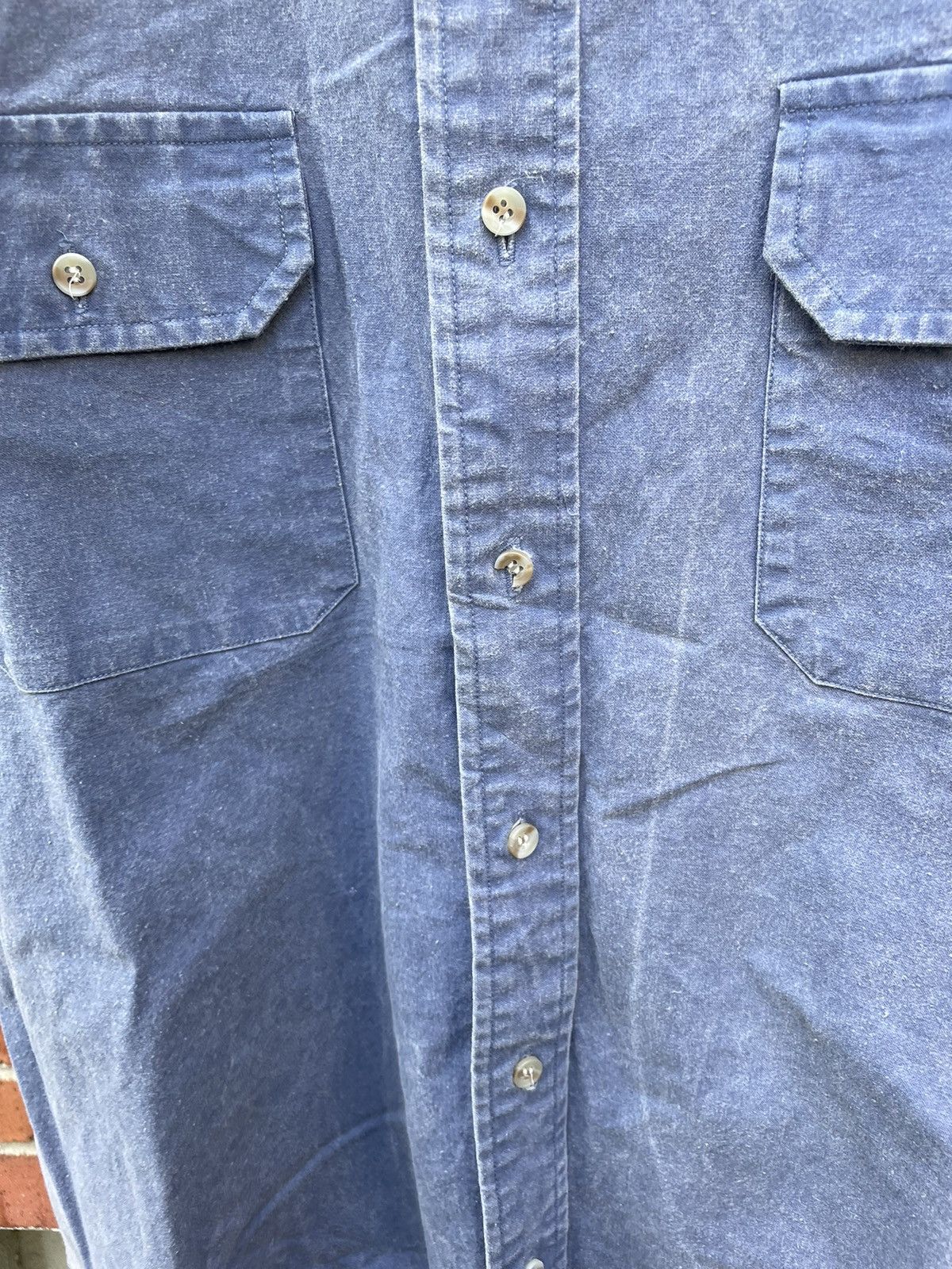 Woolrich Woolen Mills Vintage Woolrich Denim Ulta Blue Button Down Shortsleeve Size US L / EU 52-54 / 3 - 4 Thumbnail