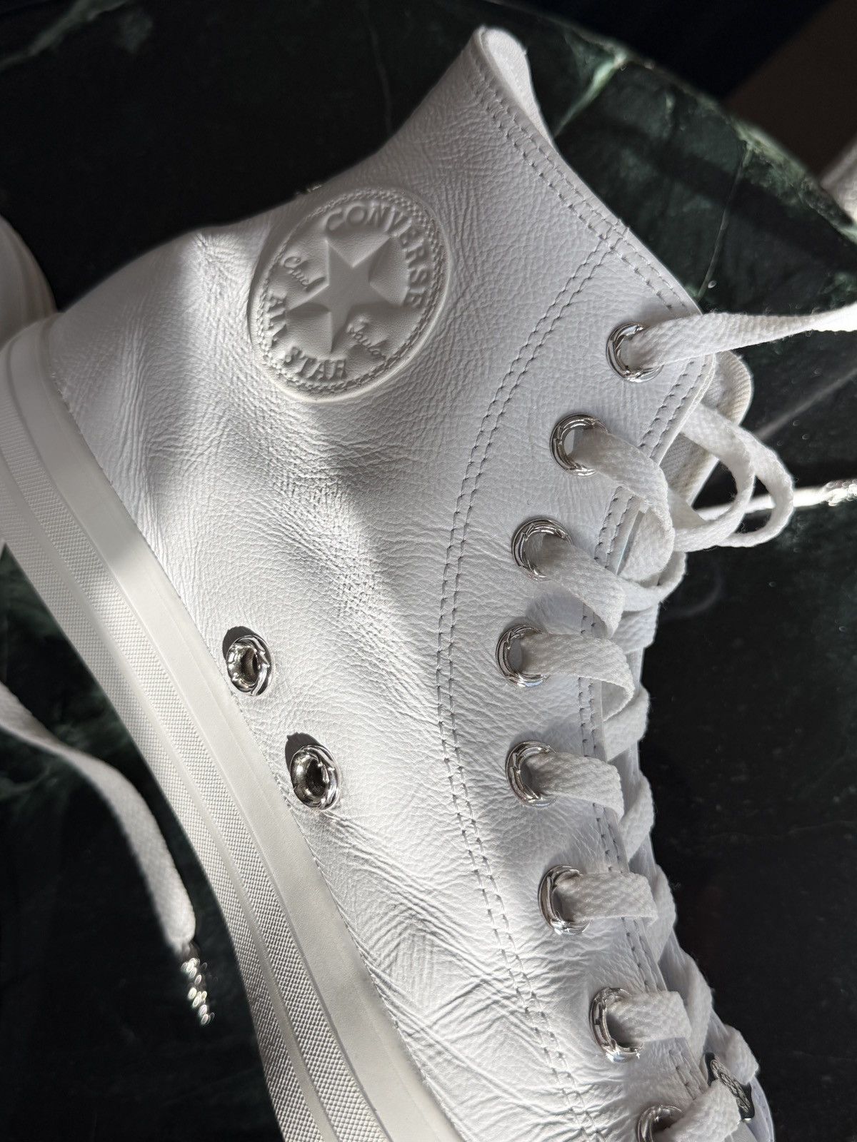 Chrome Hearts Chrome Hearts White Rhodium Cross High Top Converse Size US 12 / EU 45 - 7 Thumbnail