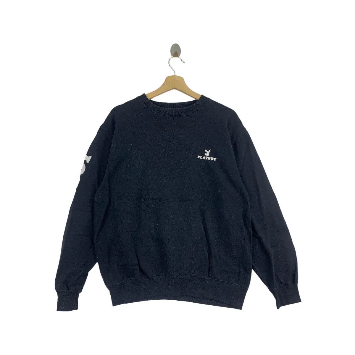 Playboy Vintage PLAYBOY MAGAZINE Rabbit Head Bunny Black Sweatshirt Size L / US 10 / IT 46 - 4 Thumbnail