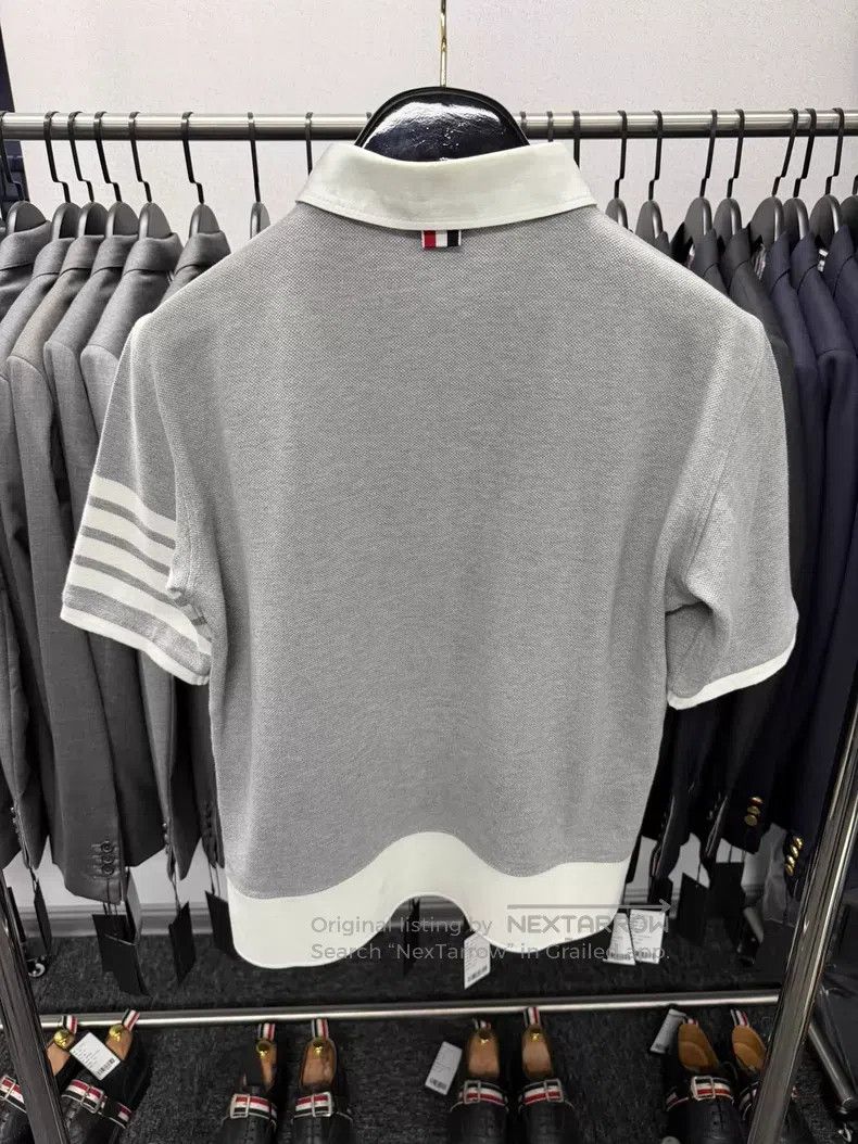 Thom Browne Thom Browne Short-Sleeve Polo Shirt Size US M / EU 48-50 / 2 - 2 Thumbnail
