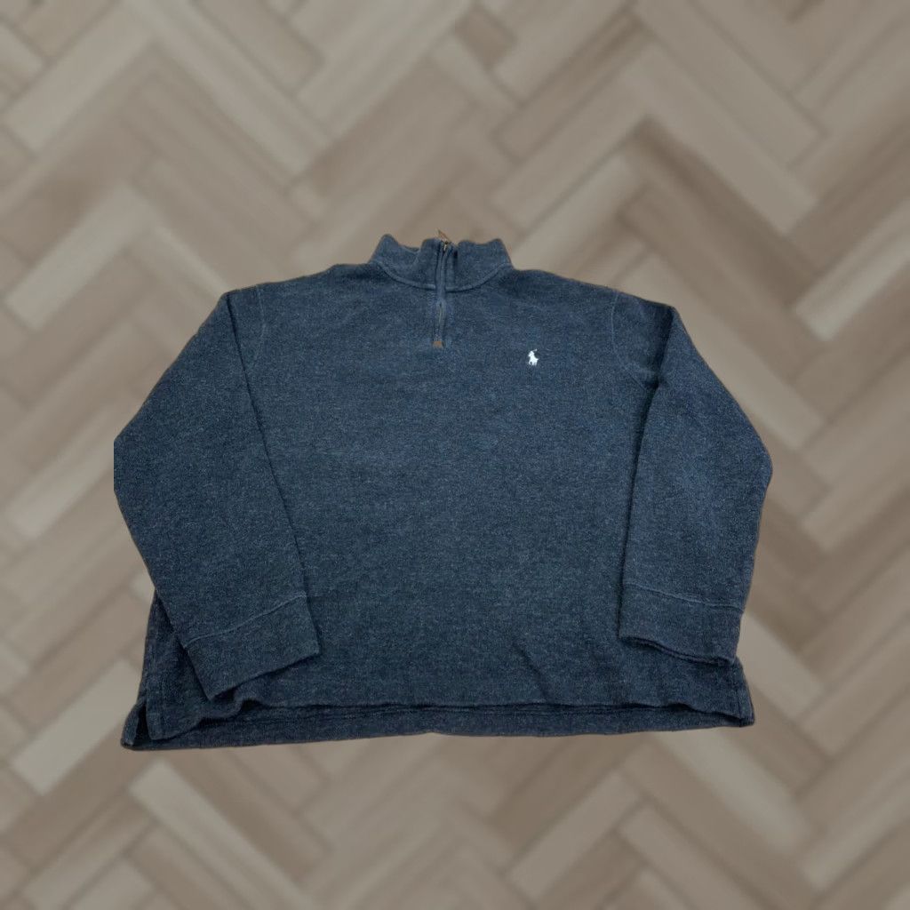 Polo Ralph Lauren Polo Ralph Lauren 1/4 Zip Pullover Sweater Mens XL Charcoal Gray Preppy 11160 Size US XL / EU 56 / 4 - 1 Thumbnail