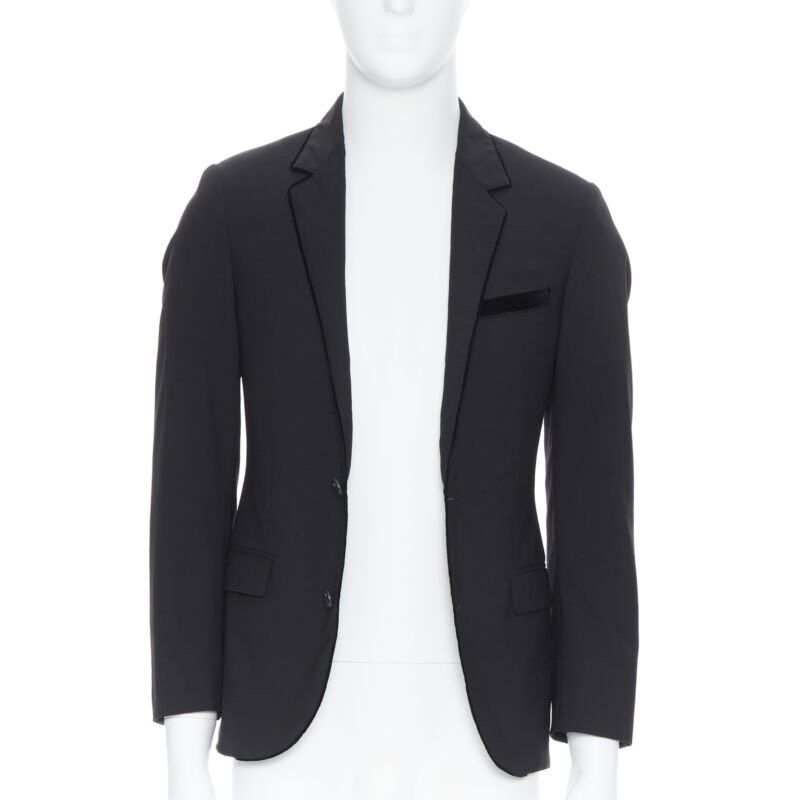 Lanvin LANVIN ALBER ELBAZ wool blend black velvet peak lapel formal blazer jacket FR44 Size L / US 10 / IT 46 - 1 Thumbnail