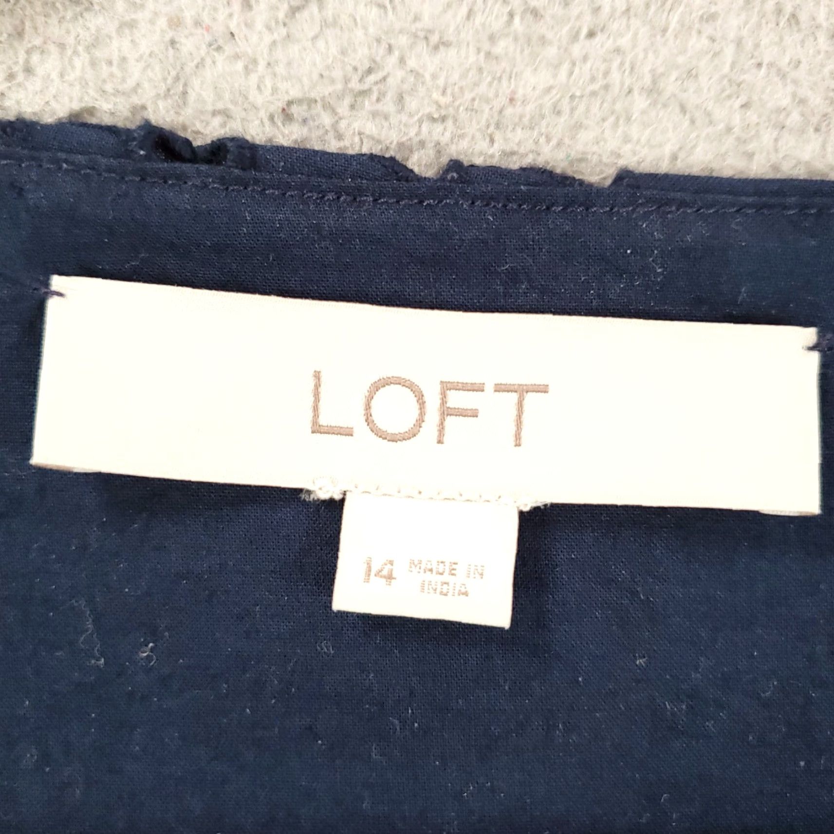 Loft LOFT Womens Romper Size 14 Blue Short Sleeve Button Front Cutouts Pockets 1 Piece Casual Travel Vintage: No Size 36" / US 14 / IT 50 - 4 Thumbnail