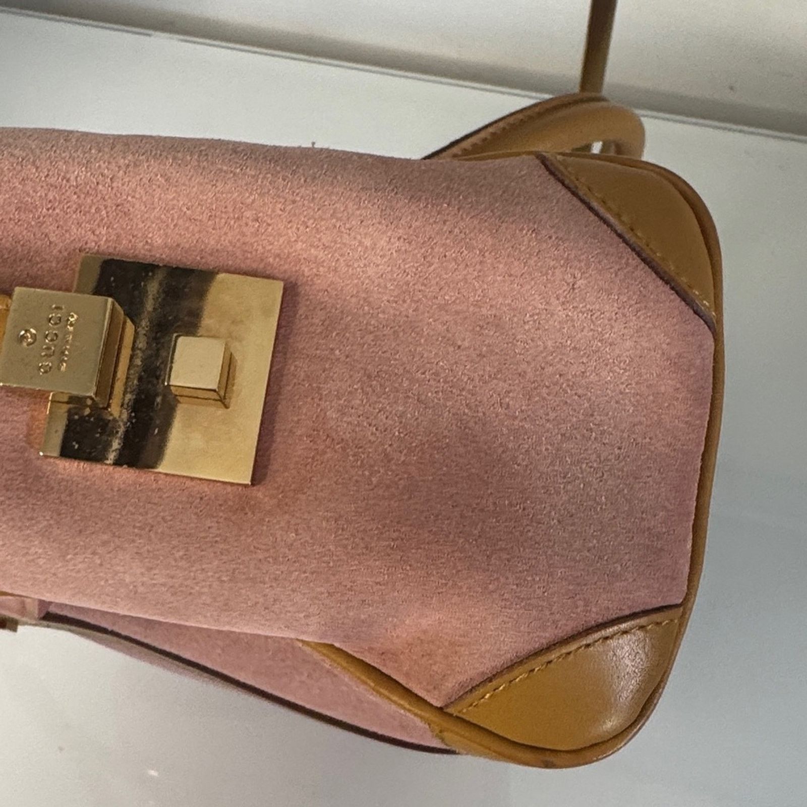 Gucci Gucci Vintage Zip Boston Bag - Pink Suede and Tan Leather Size ONE SIZE - 10 Thumbnail