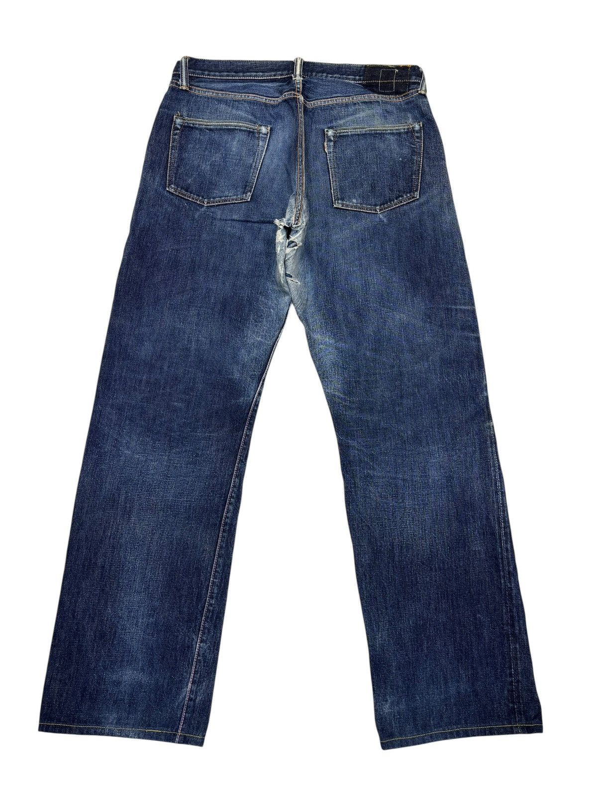 Momotaro Jeans Momotaro Selvedge Distressed Blue Denim Jeans Size US 34 / EU 50 - 7 Thumbnail