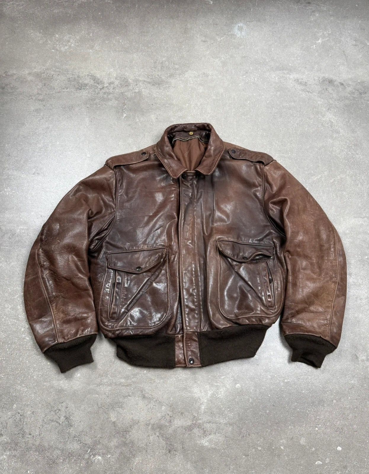 Schott Schott leather jacket vintage 1980s 1970s rétro made in USA Size US XL / EU 56 / 4 - 1 Thumbnail
