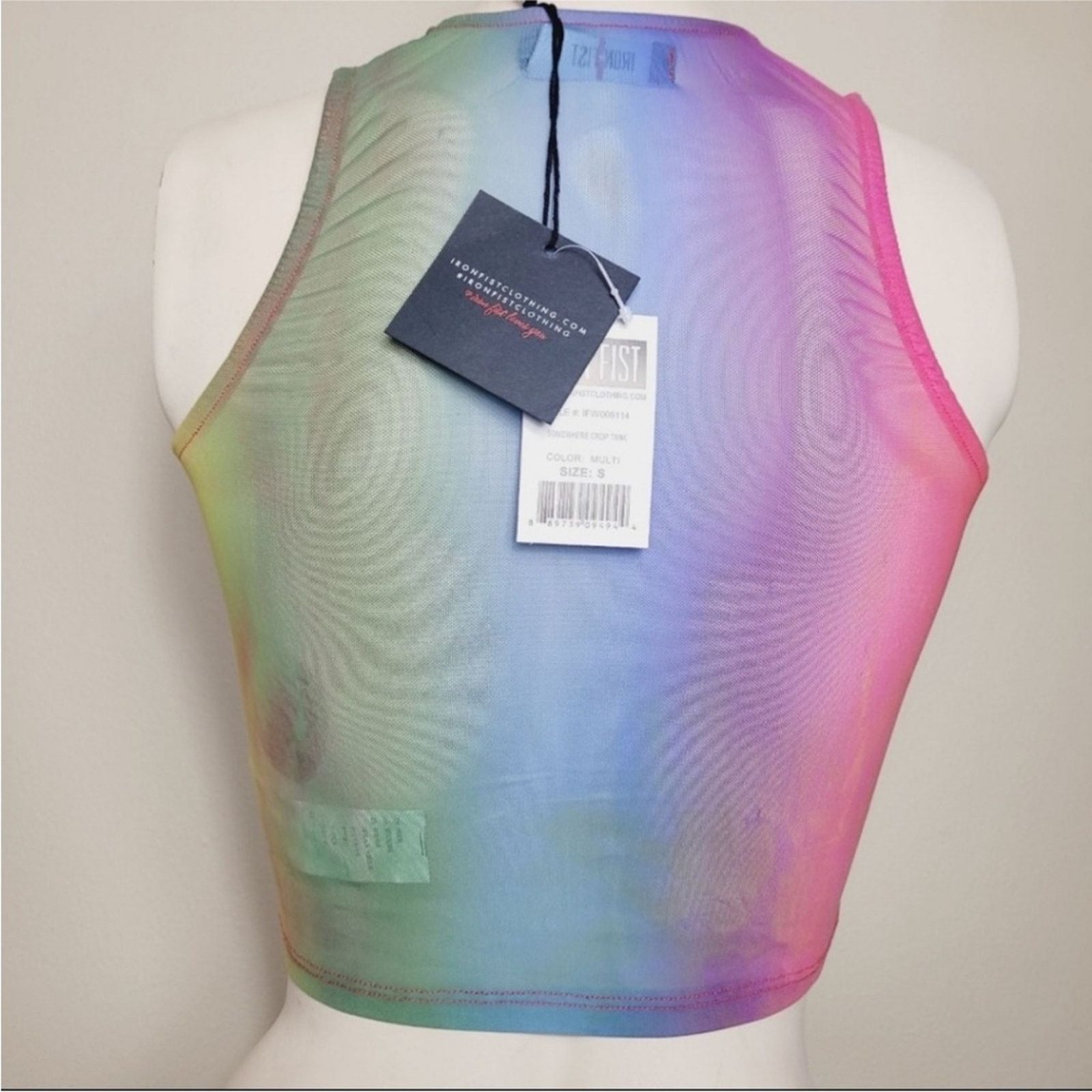 Iron Fist Iron Fist SOMEWHERE Rainbow Sequin Heart Sheer Crop Tank Top Size M / US 6-8 / IT 42-44 - 9 Thumbnail