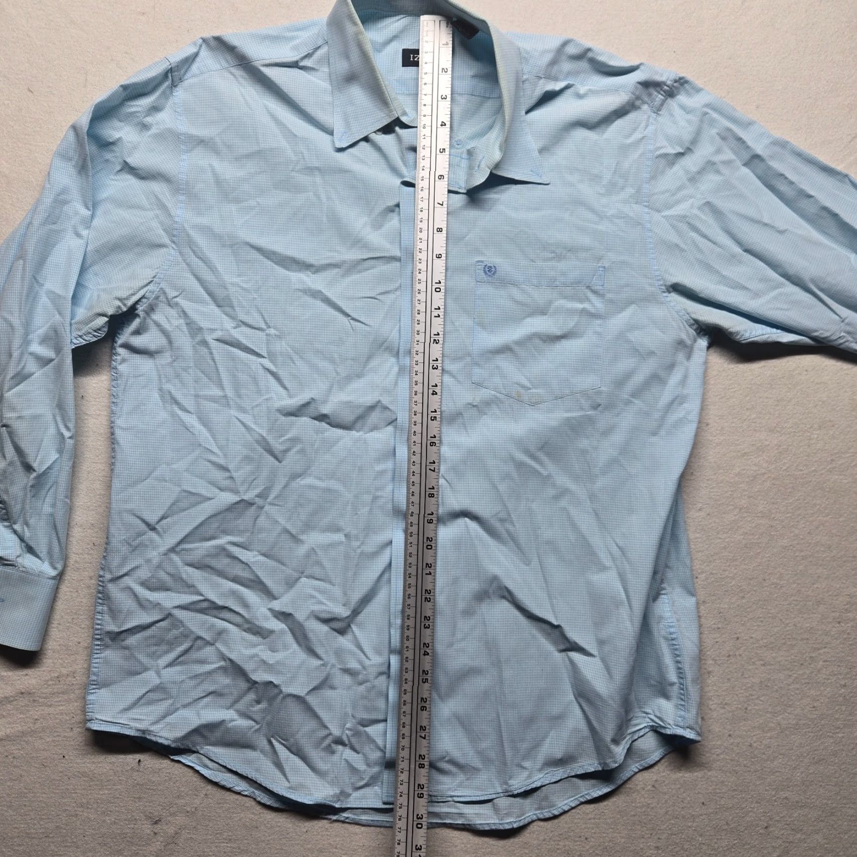 Izod IZOD Shirt Button-Up Long Sleeve Adult Mens L Blue Plaids & Checks Casual Colorful Button-Front 92s? Size US L / EU 52-54 / 3 - 6 Thumbnail
