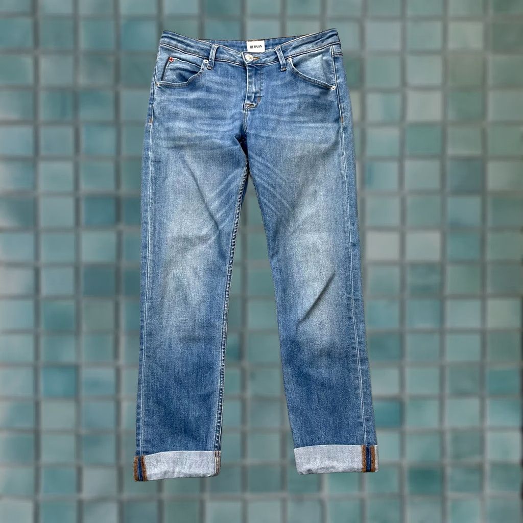 Hudson Hudson Womens Blue Denim Cotton Stretch Bacara Straight Cuffed Jeans 25 Size 42" / US 20 - 1 Thumbnail