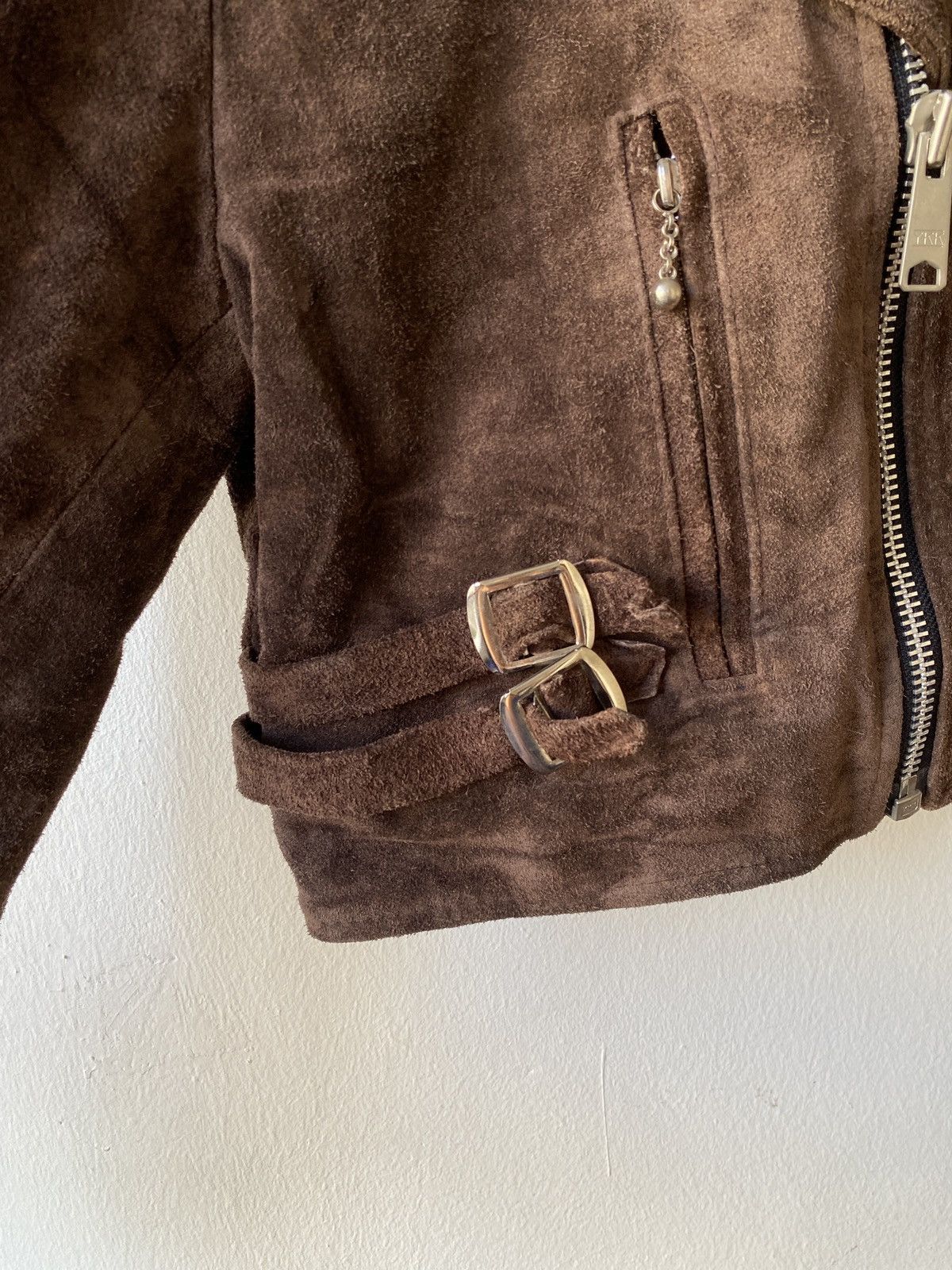 Le Grande Bleu (L.G.B.) × Seditionaries RARE!! Vintage Super Lovers Suede Leather Fur Cropped Jacket Size US M / EU 48-50 / 2 - 10 Thumbnail