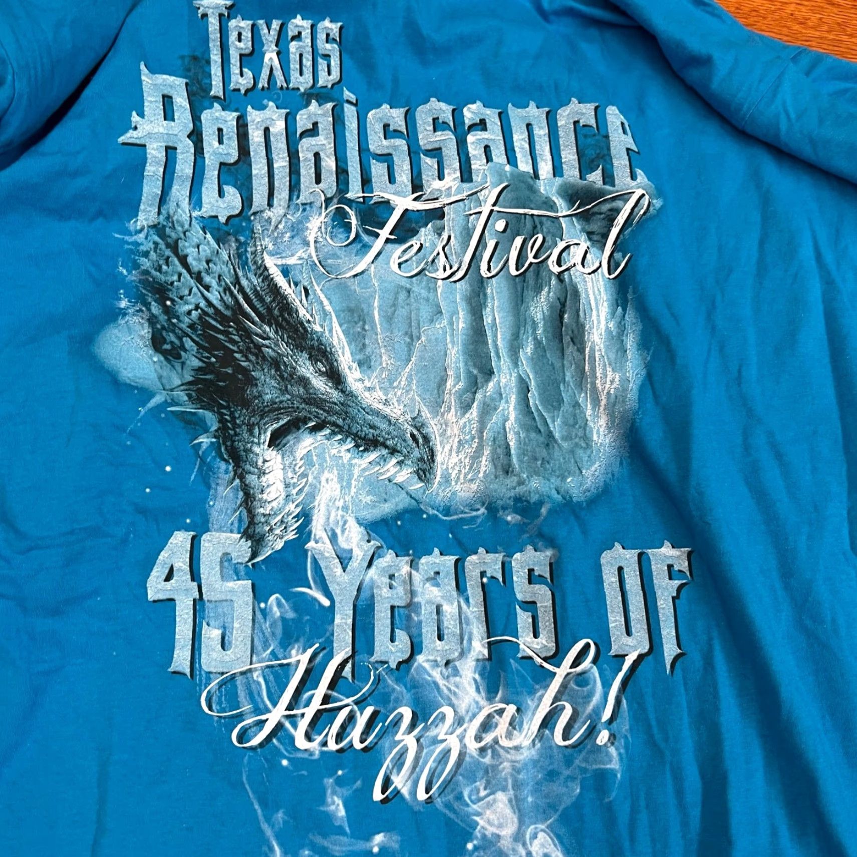 Gildan VINTAGE Texas Renaissance Festival Shirt Adult 3XL Blue Graphic 90s Mens Shirt Size US XXL / EU 58 / 5 - 7 Thumbnail