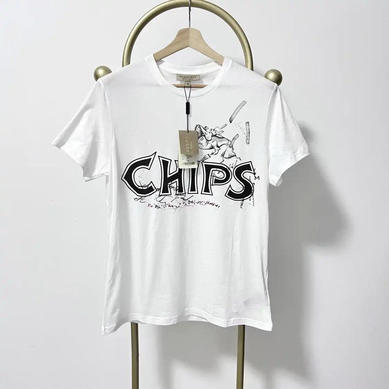 Burberry Burberry White Cotton Short Sleeve T-Shirt Size US L / EU 52-54 / 3 - 1 Thumbnail
