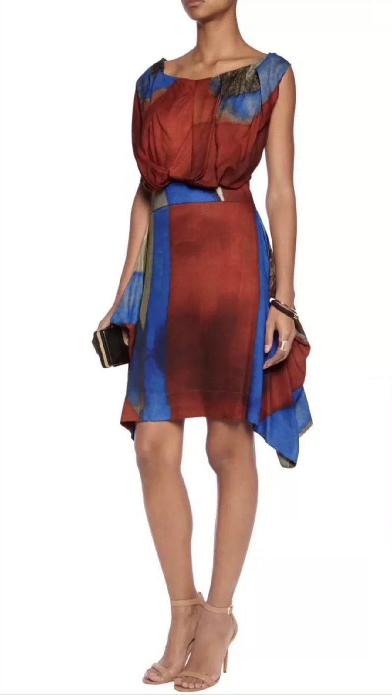 Vivienne Westwood Vivienne Westwood Red and blue color matching dress Size M / US 6-8 / IT 42-44 - 8 Thumbnail