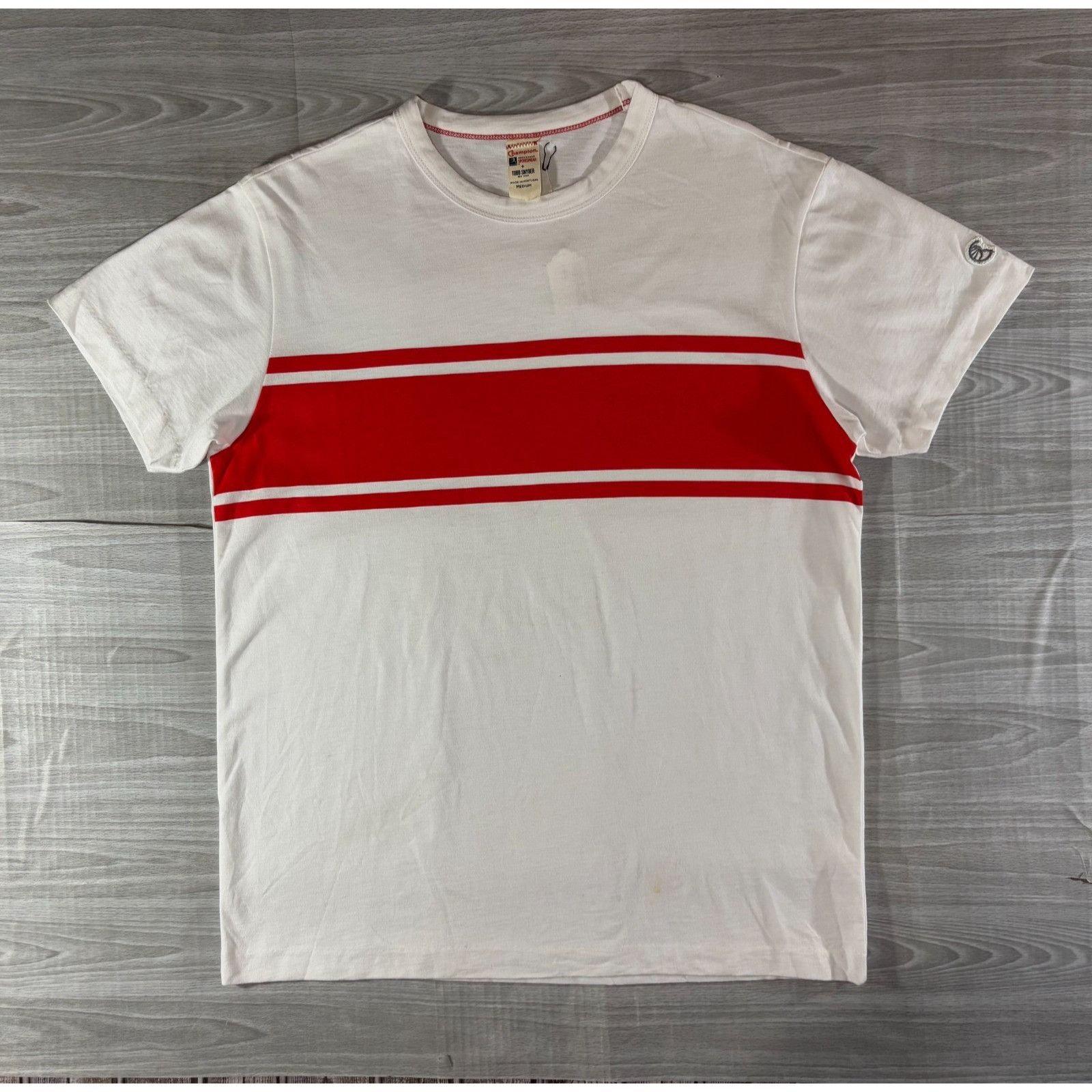 Champion CHAMPION x TODD SNYDER chest stripe Tee sz M color white Por Size US M / EU 48-50 / 2 - 1 Thumbnail