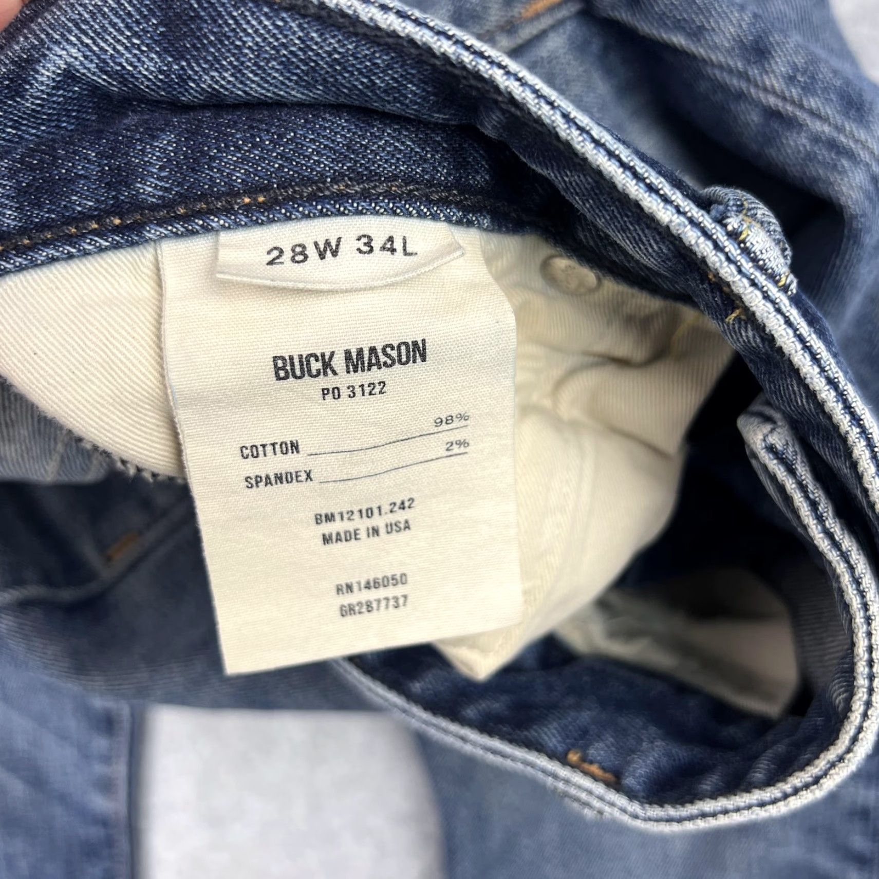 Buck Mason Buck Mason Jeans Mens 30 Blue Denim Slim Fit Button Fly Made USA Stretch Size US 30 / EU 46 - 6 Thumbnail