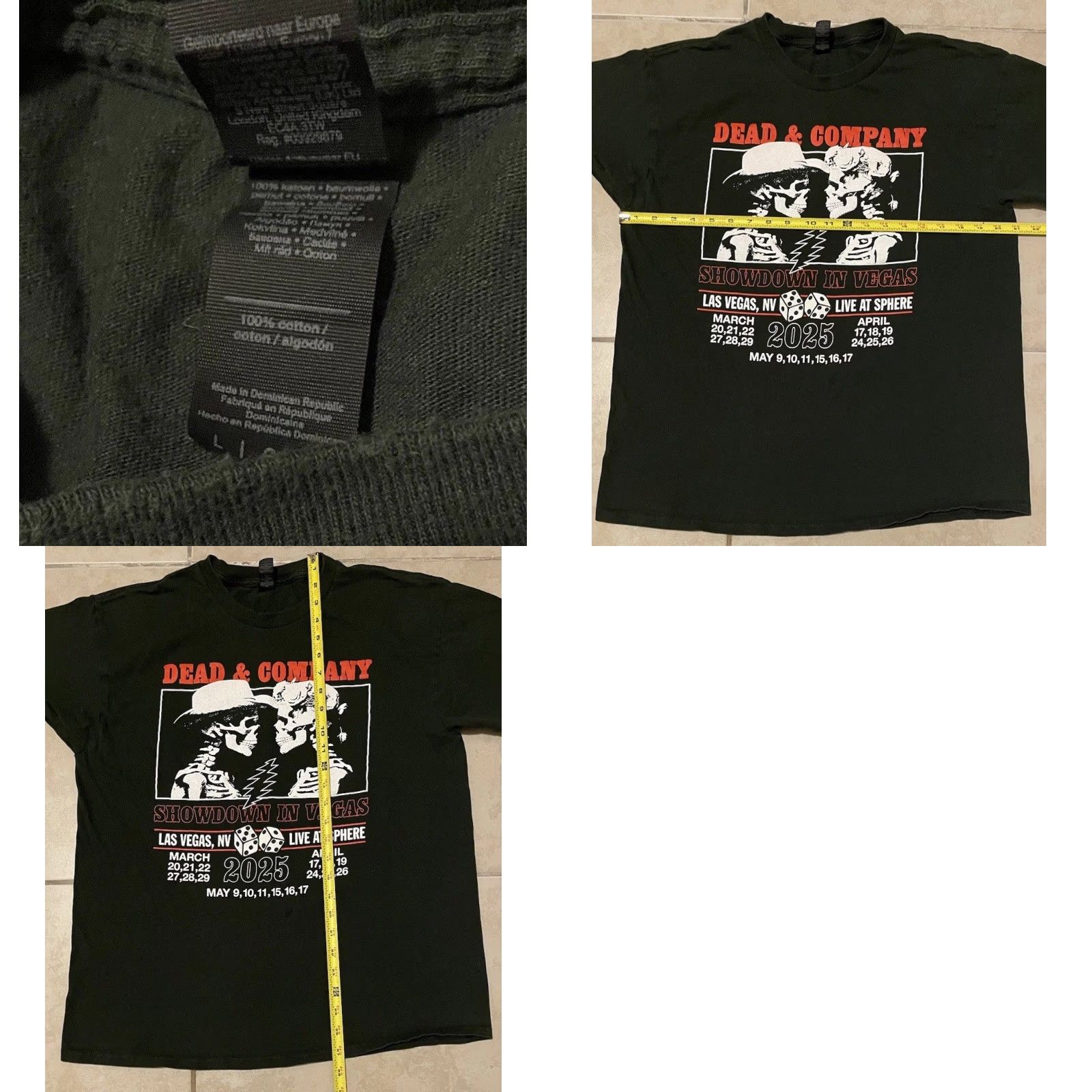 CO Grateful Dead 2025 Las Vegas Concert Shirt M Dead & Co Tour Rock Vtg 90s Y2K Shirt Mens Green Graphic Tee Hippie Tie Dye Size US M / EU 48-50 / 2 - 8 Thumbnail