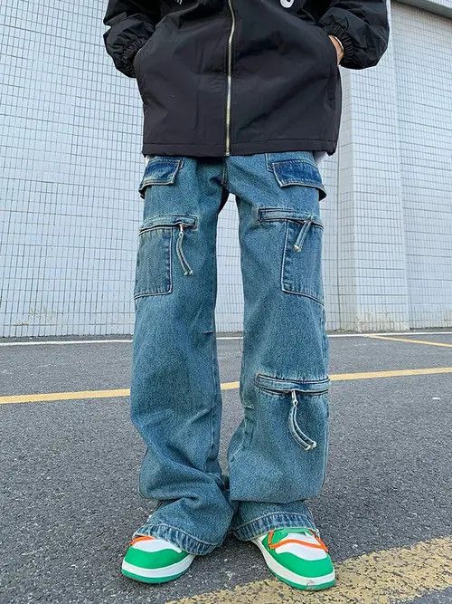 VIBE flared baggy skate hiphop cargo jeans Size US 30 / EU 46 - 4 Thumbnail