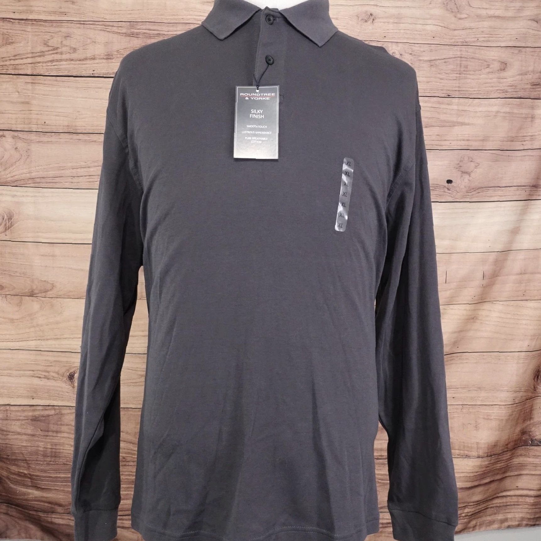 Roundtree & Yorke VINTAGE? No. Roundtree & Yorke Shirt Men XL Gray Long Sleeve Polo Silky Finish Cotton Casual Mens XL Gray Polo Size US XL / EU 56 / 4 - 5 Thumbnail