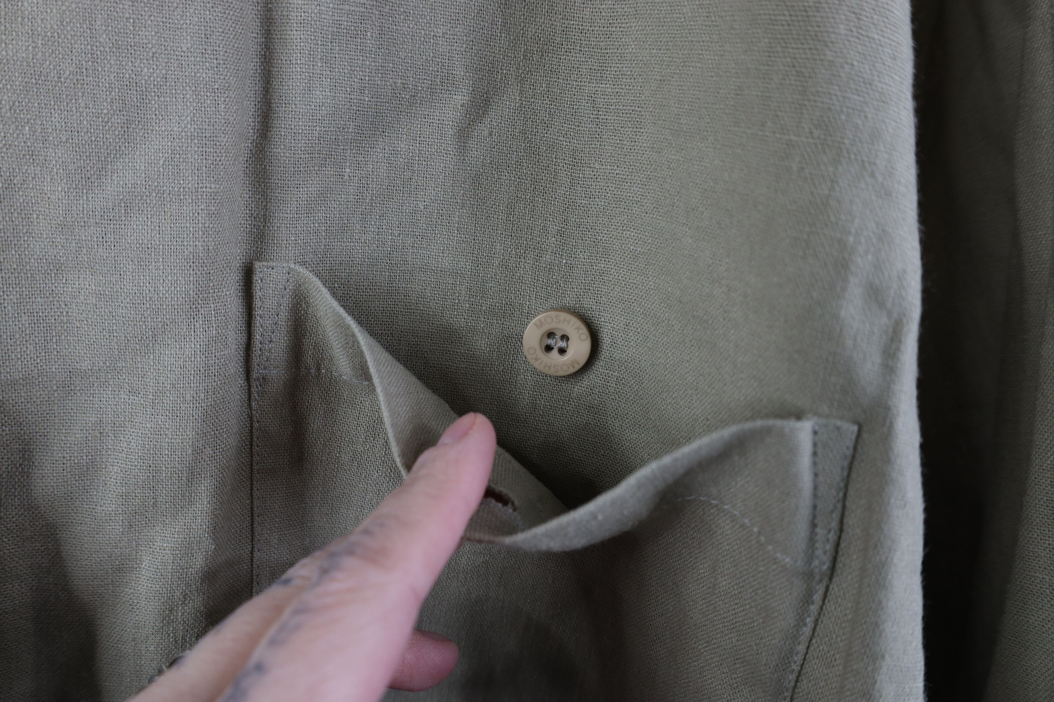 Vintage Deadstock Vintage 90s Y2K Linen Blend Button Shirt Sage Size US XXL / EU 58 / 5 - 7 Thumbnail