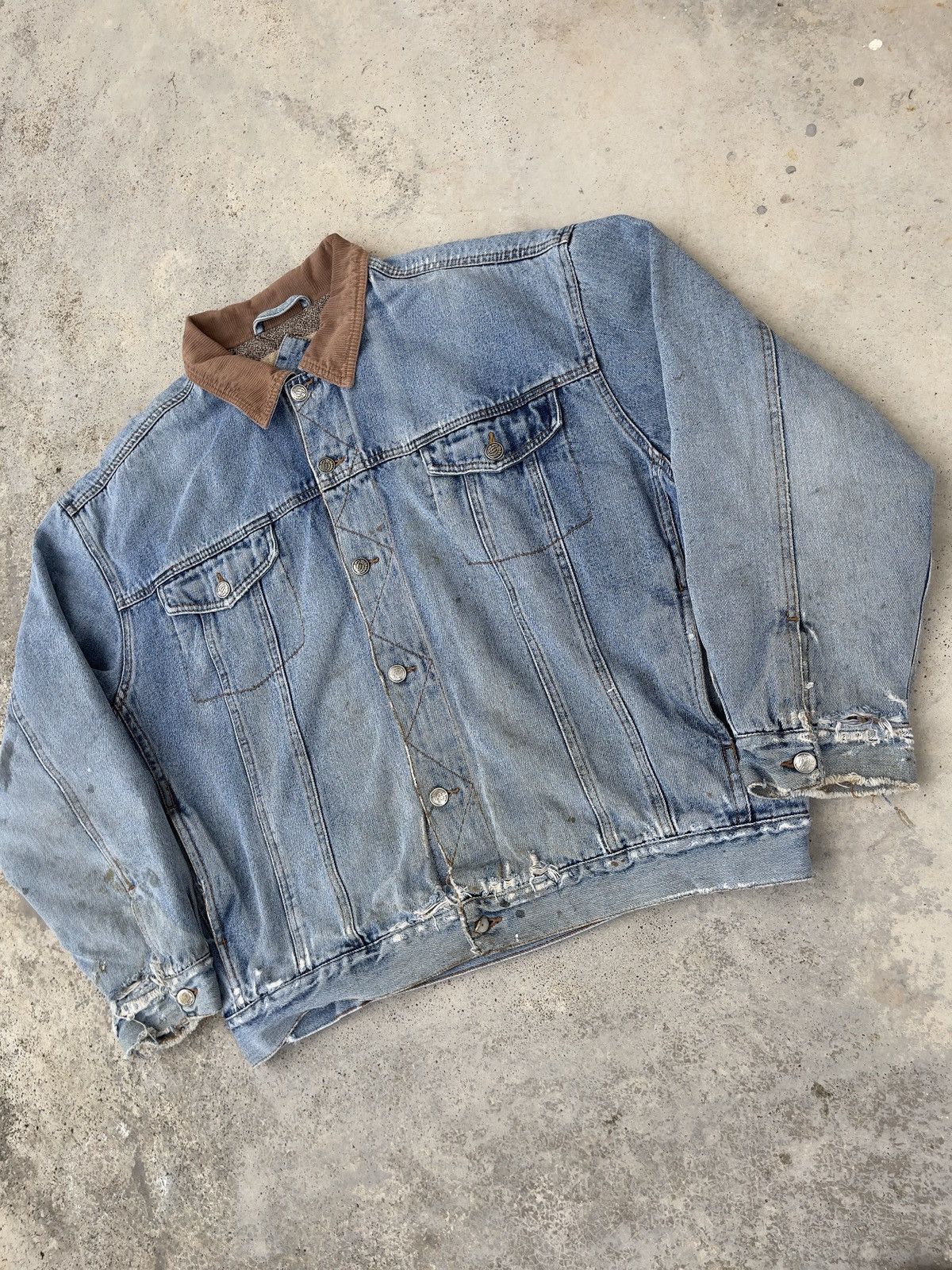Other Vintage Distressed 90s Cold Storage Denim Jacket Size US XXL / EU 58 / 5 - 2 Thumbnail