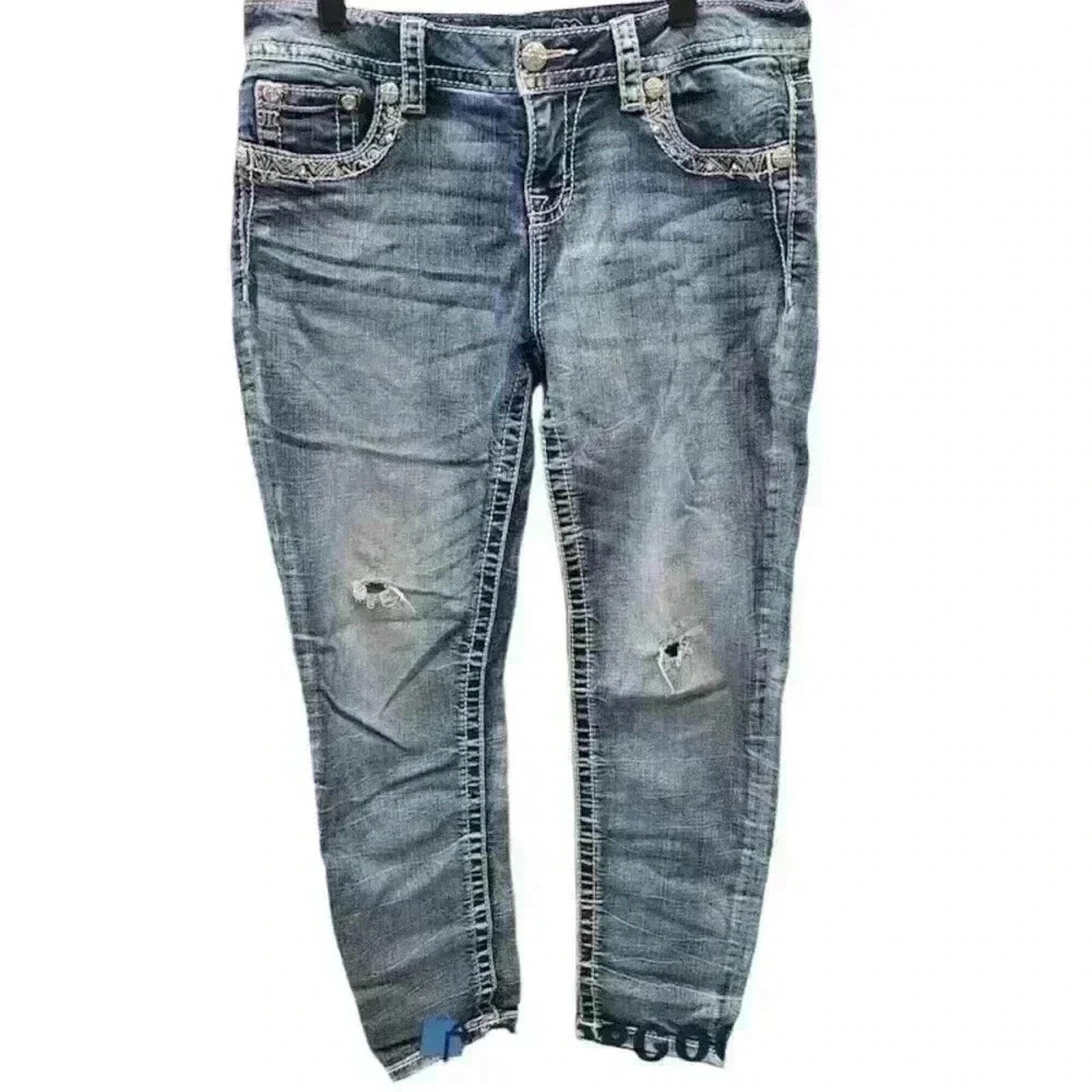 Other Miss Me Blue Cotton Blend Ankle Jeans Women's Size 27x35 Size 27" / US 4 / IT 40 - 1 Thumbnail