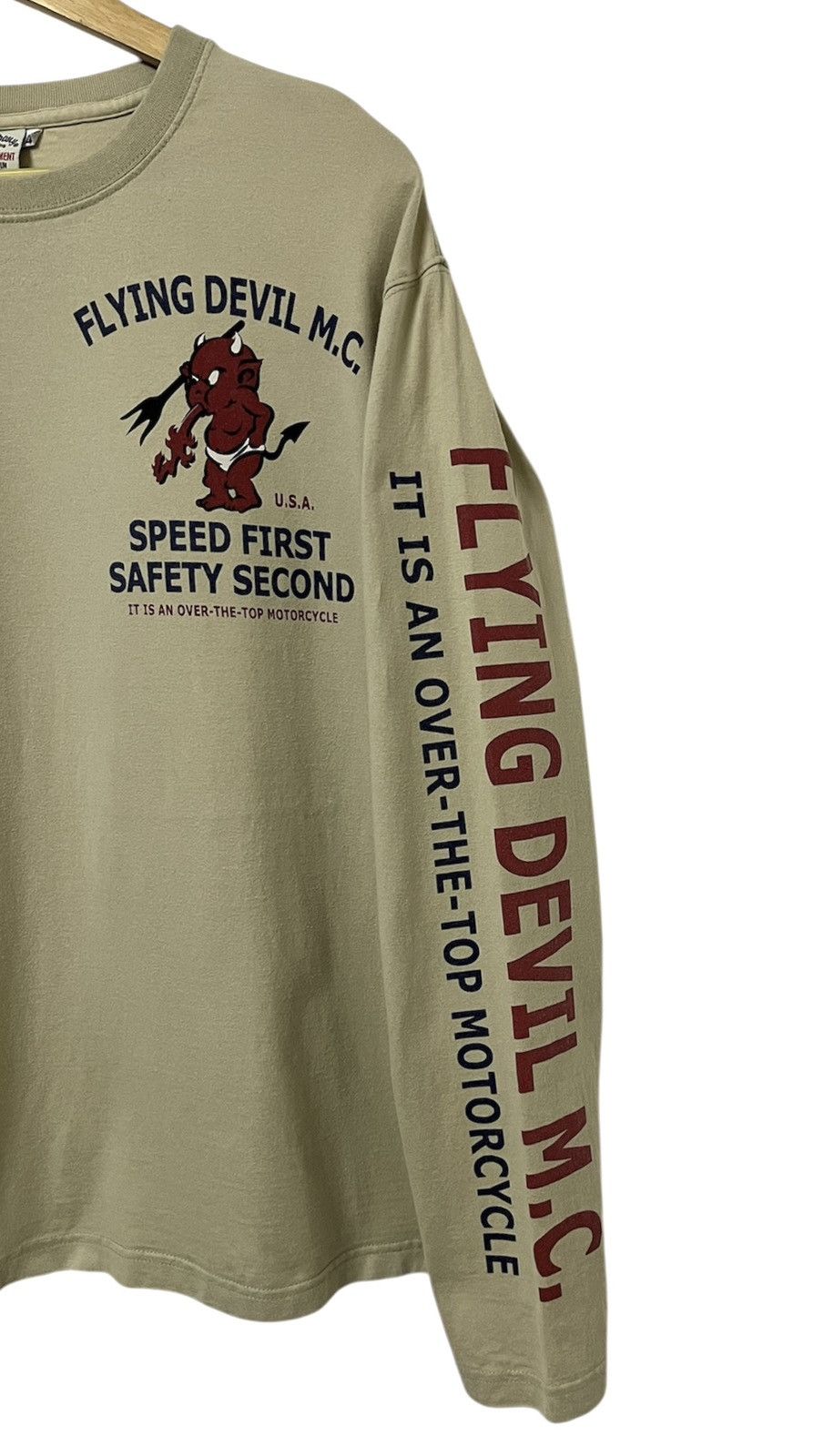 Japanese Brand TED COMPANY TED MAN FLYING DEVIL M.C. RACING LOGO TSHIRT Size US L / EU 52-54 / 3 - 7 Thumbnail