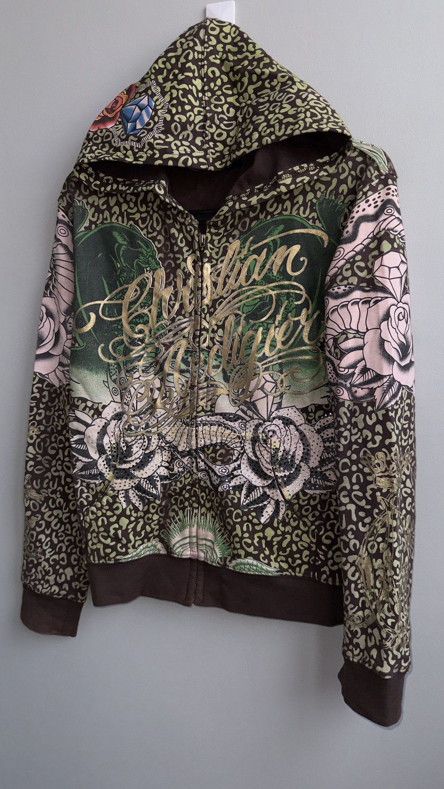 Christian Audigier × Ed Hardy × Vintage Ed Hardy Christian Audigier vintage brown zip hoodie Size M / US 6-8 / IT 42-44 - 3 Thumbnail