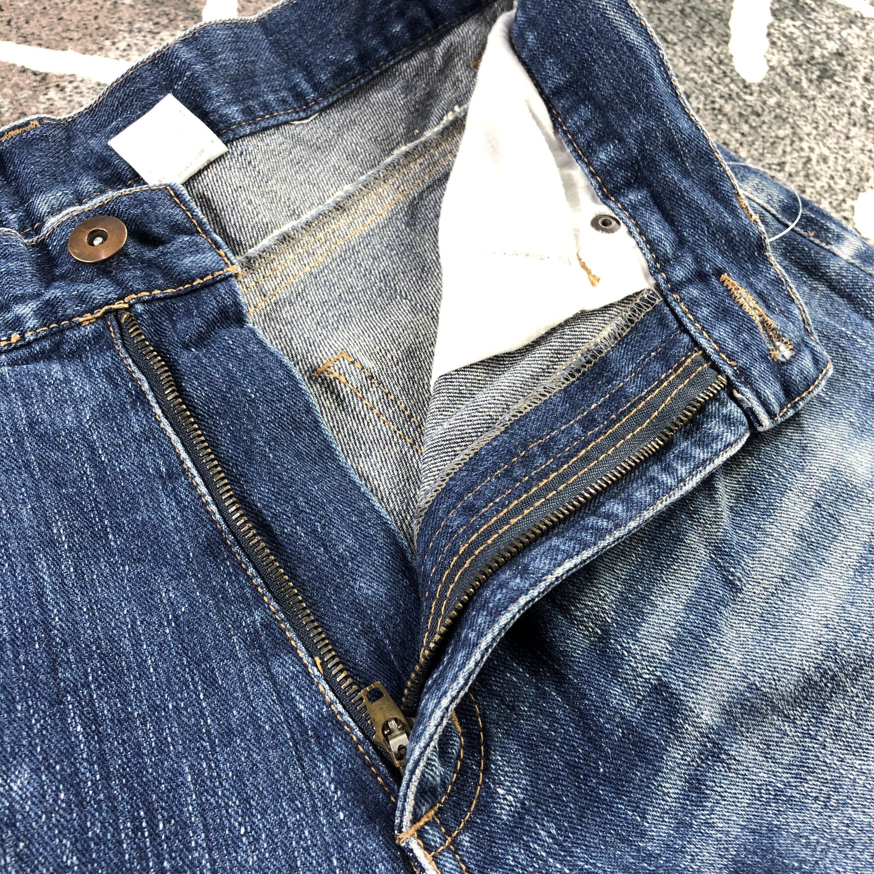 Japanese Brand Ghetto Jeans Faded Blue Ripped Denim KJ1350 Size US 30 / EU 46 - 9 Thumbnail