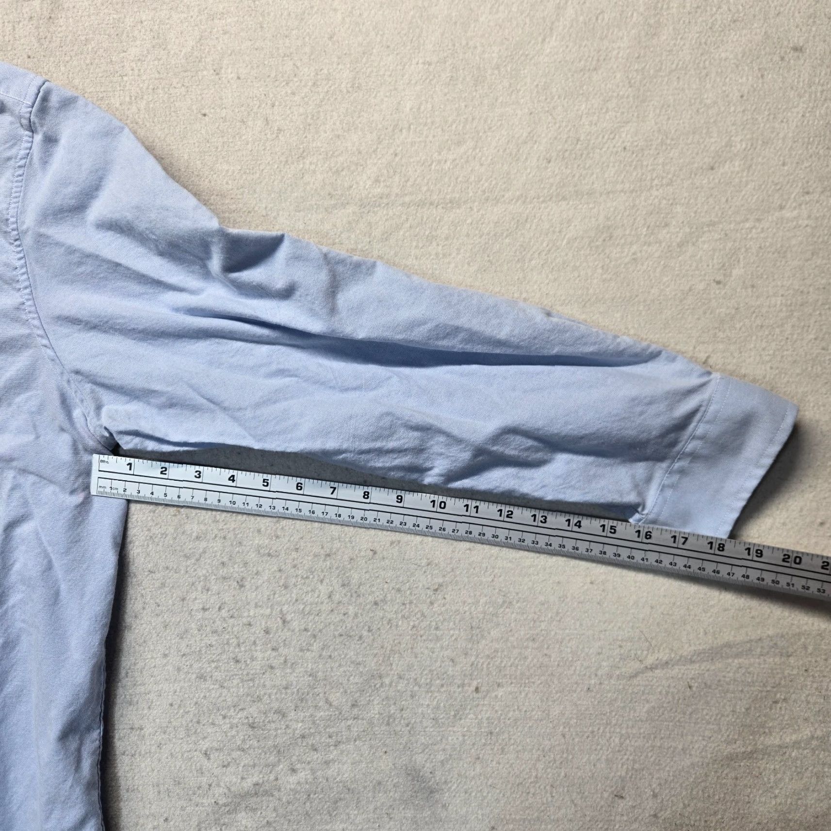 Vintage Saddlebred Shirt Long Sleeve Button-Up Adult Men 17.5 34/35 Blue Solid Cotton Polyester Button-Down Collar Mens Size US XXL / EU 58 / 5 - 4 Thumbnail
