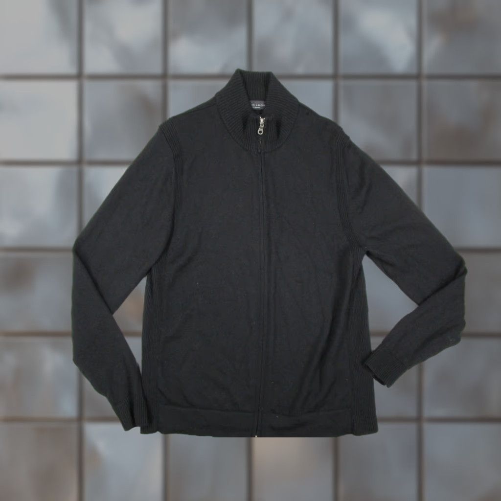 Neiman Marcus Neiman Marcus Sweater Mens XL Black Merino Wool Full Zip Mock Neck Cardigan Size US XL / EU 56 / 4 - 1 Thumbnail