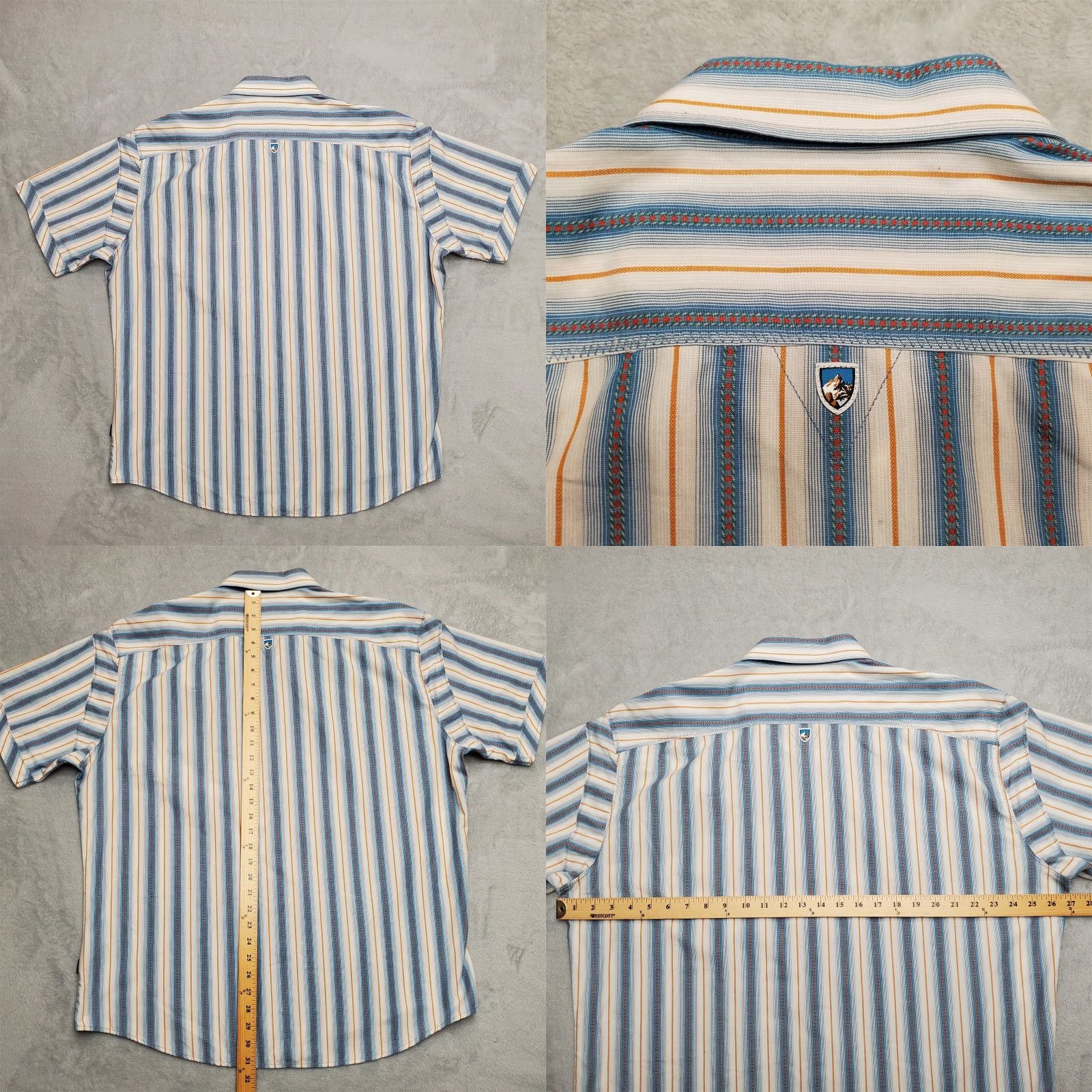 Vintage Kuhl Shirt Mens 2XL Blue Green Stripe Performance Blend Short Sleeve Outdoors Plaid Button-Up Pocketed Casual Mens Size US XXL / EU 58 / 5 - 8 Thumbnail