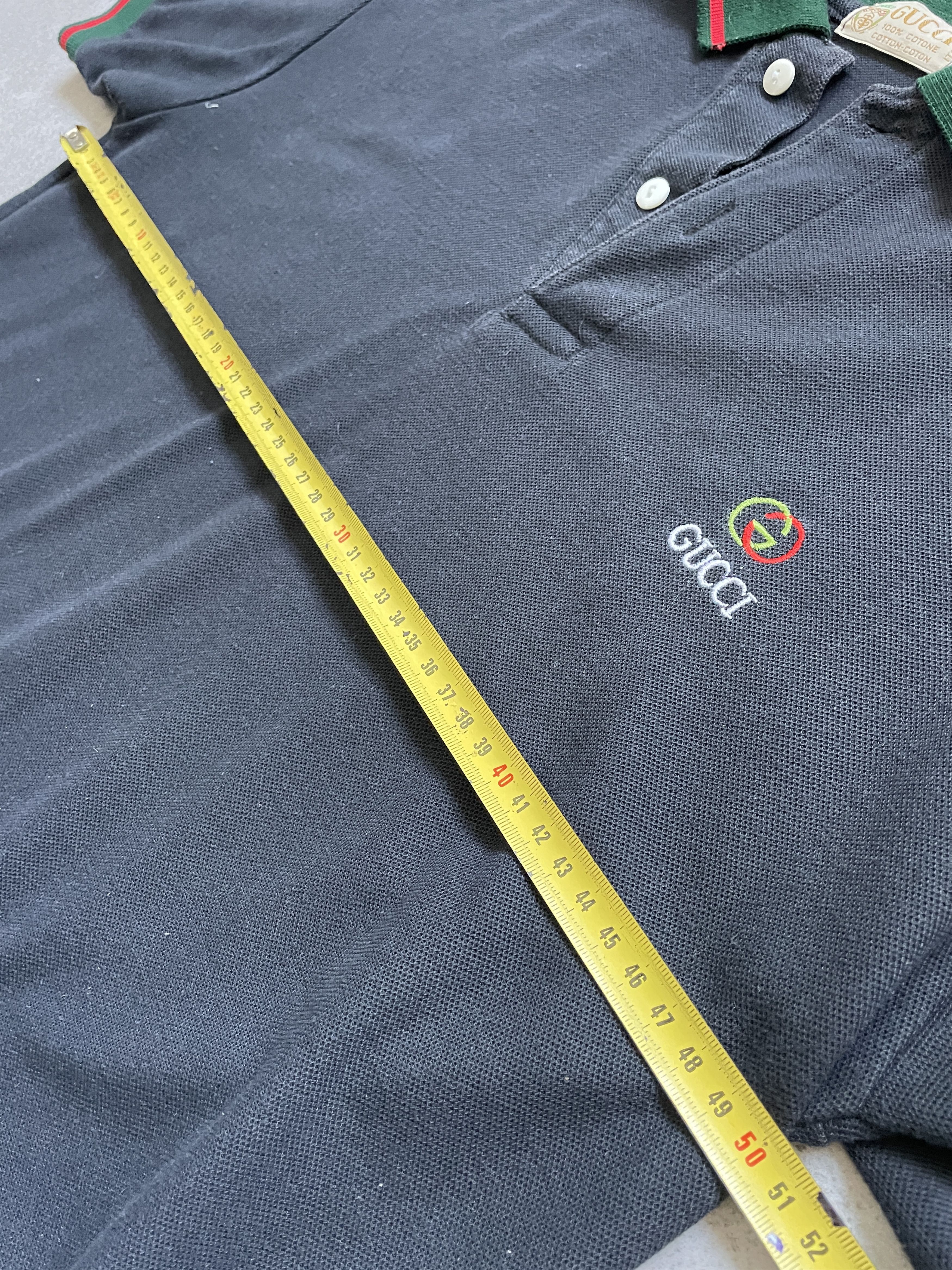 Vintage VINTAGE GUCCI B00TLEG WASHED NAVY POLO SHIRT Size US L / EU 52-54 / 3 - 5 Thumbnail