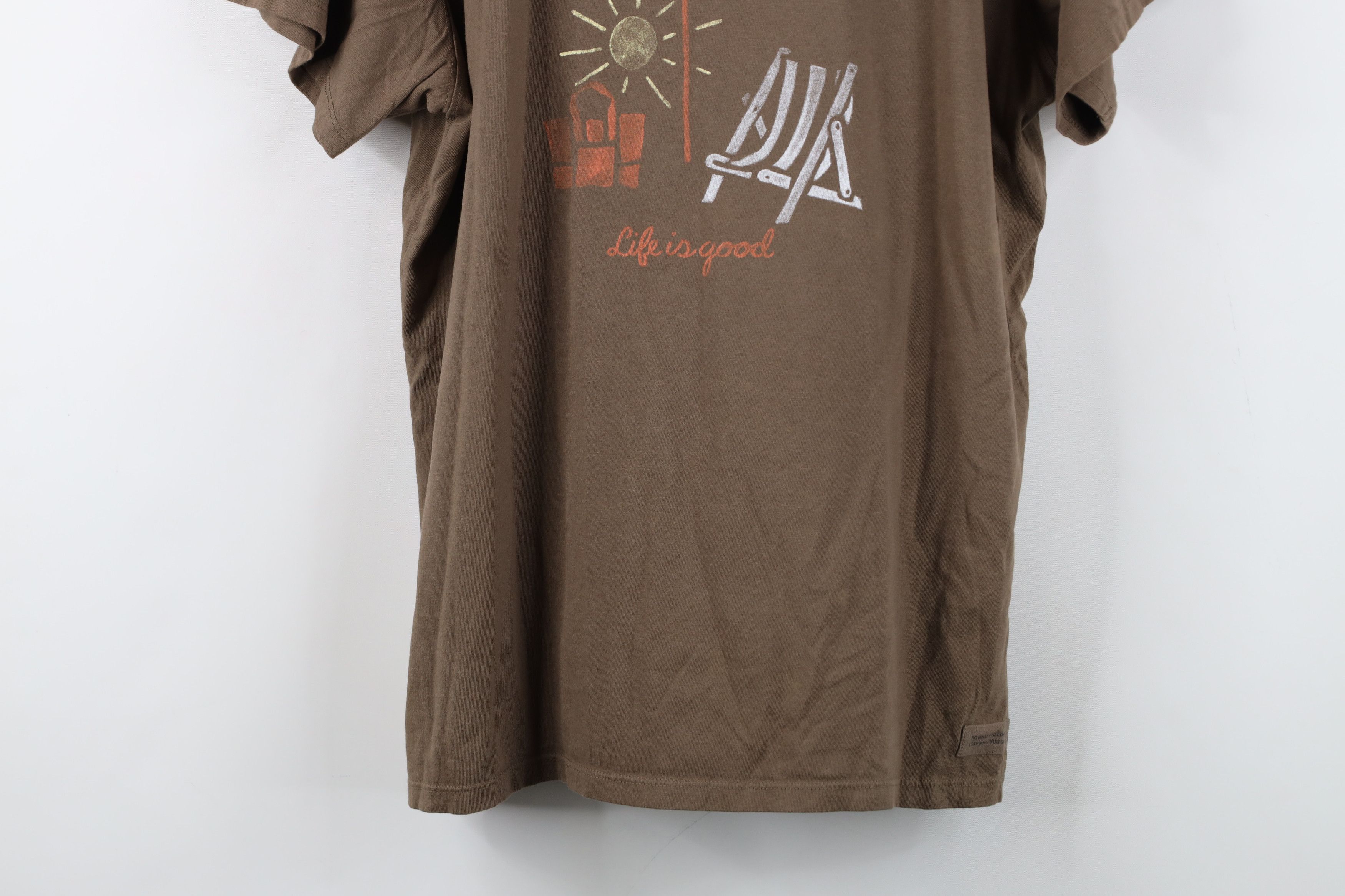 Life is Good Life Is Good Spell Out Beach Sun Short Sleeve T-Shirt Brown Size XL / US 12-14 / IT 48-50 - 3 Thumbnail